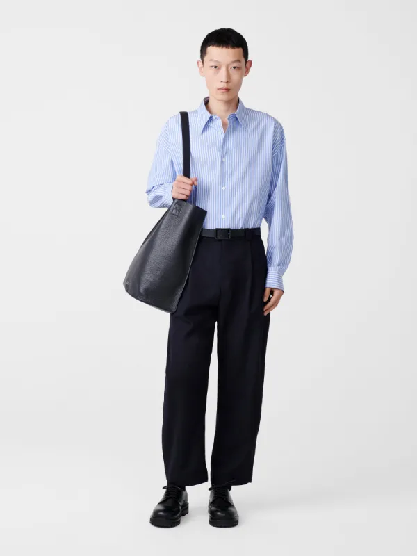 Tuck Tropical Wool Pant in Darkest Navy made by Studio Nicholson