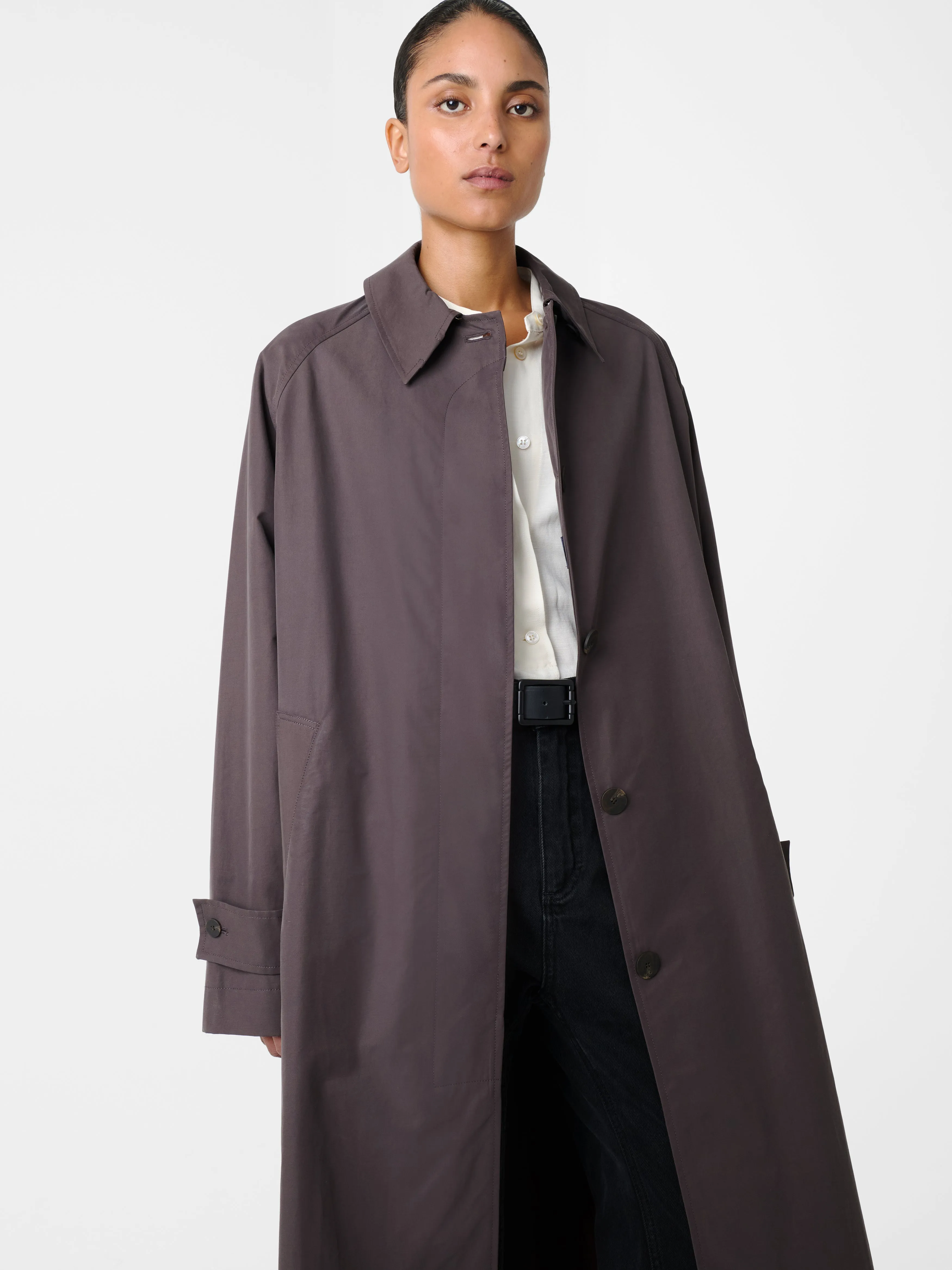 Holin Technical Cotton Coat in Cocoa sold by Studio Nicholson product image thumbnail 4