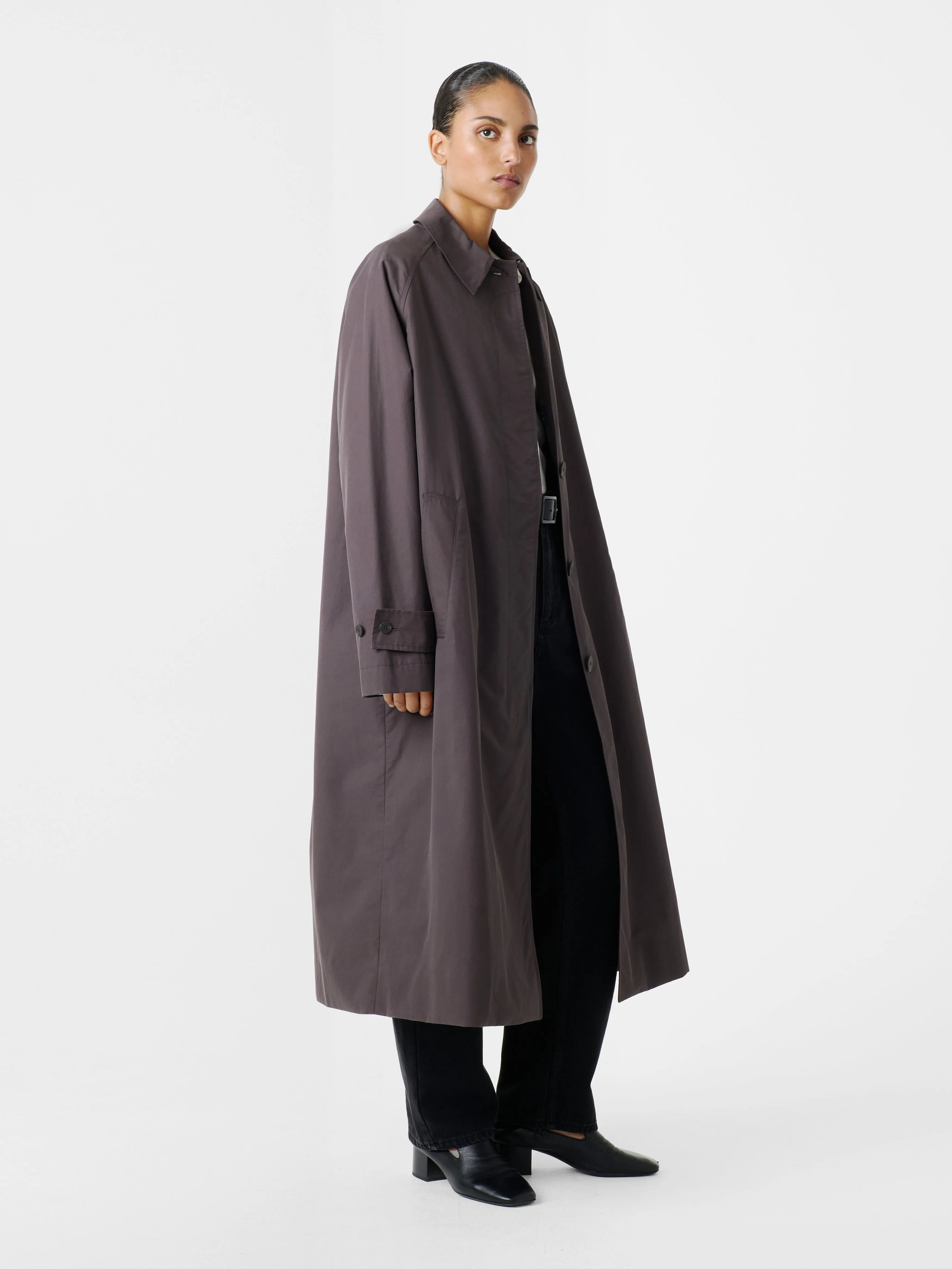 Holin Technical Cotton Coat in Cocoa sold by Studio Nicholson product image thumbnail 2