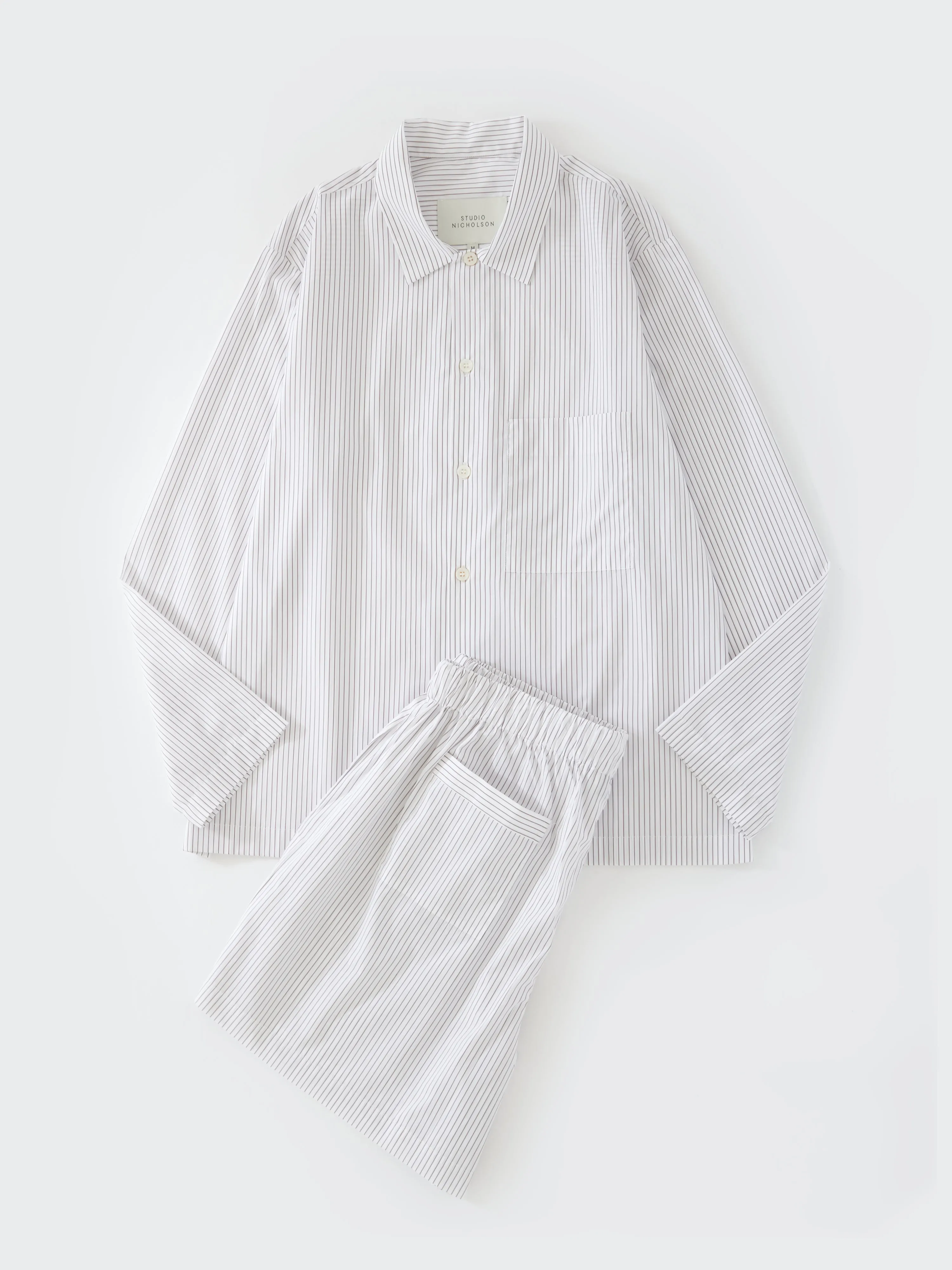 PJ Short Set in Chestnut Stripe sold by Studio Nicholson product image thumbnail 2