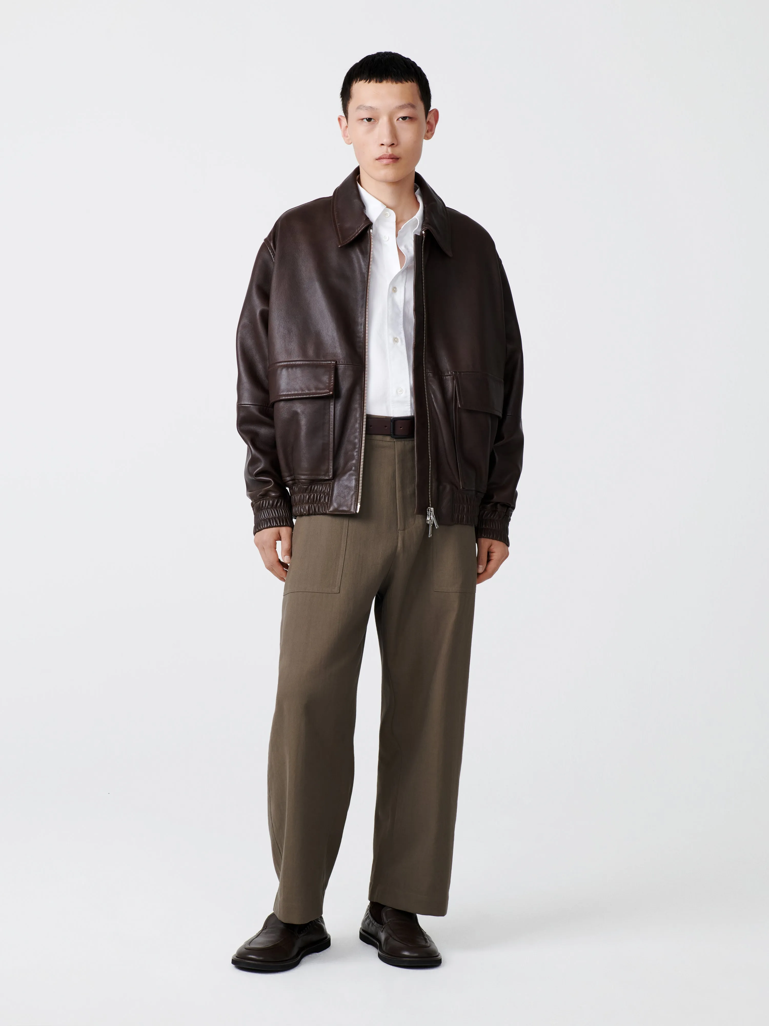 Piston Leather Jacket in Brown sold by Studio Nicholson product image thumbnail 2