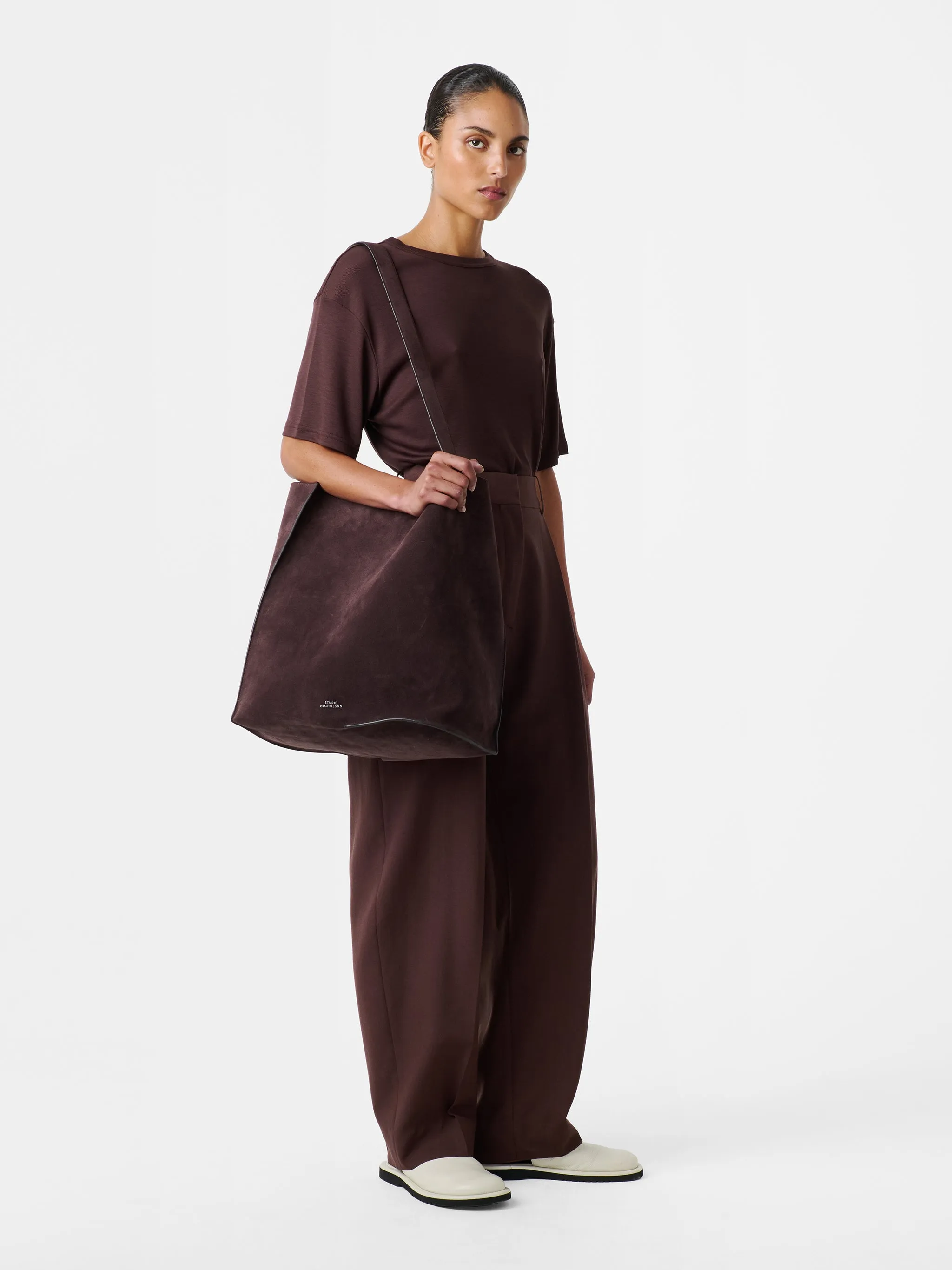 Doublet Type 2 Suede Bag in Conker sold by Studio Nicholson product image thumbnail 3
