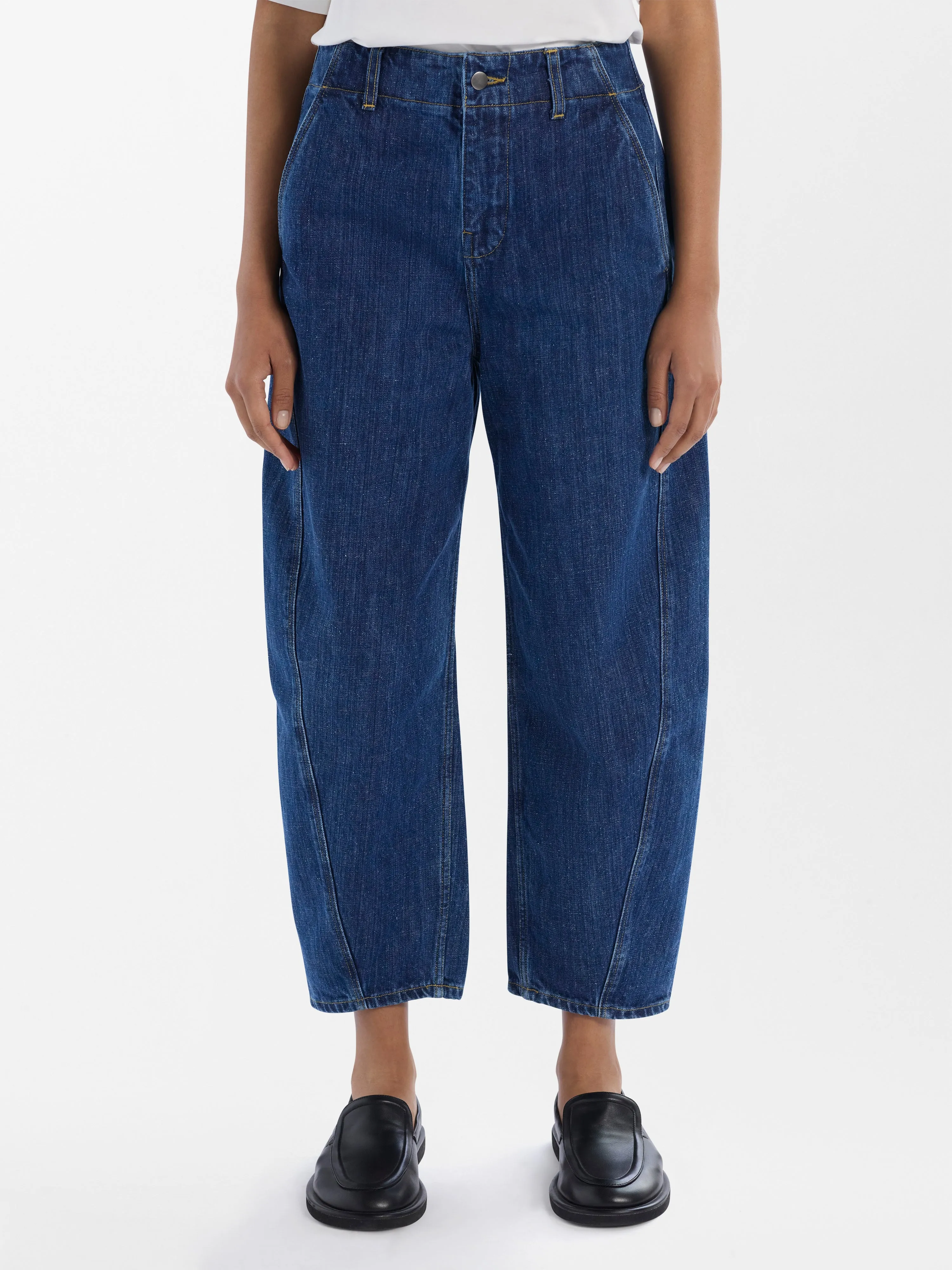 Akerman Washed Denim Pant in Indigo sold by Studio Nicholson product image thumbnail 4