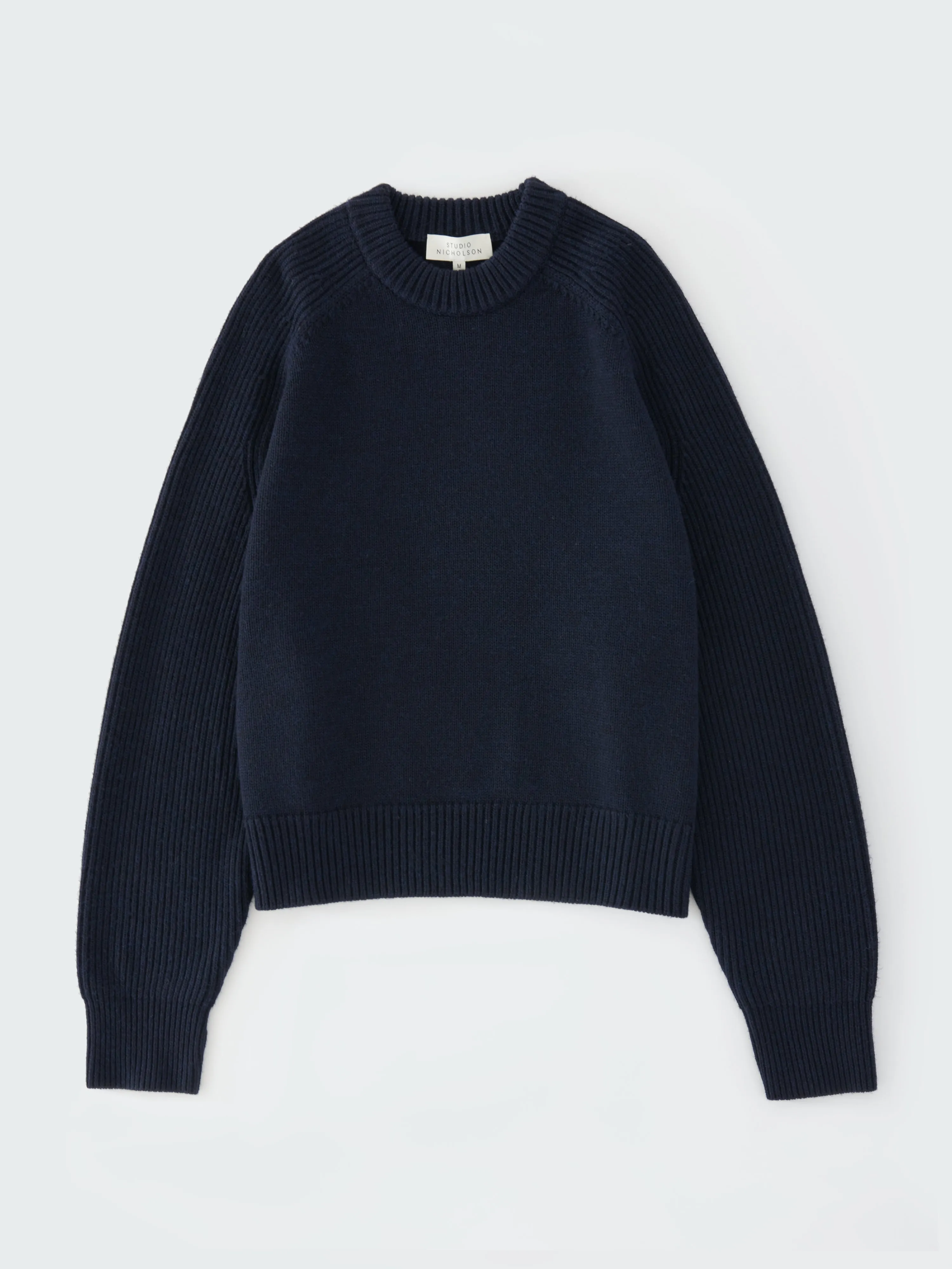 Jean Knit in Navy Marl sold by Studio Nicholson