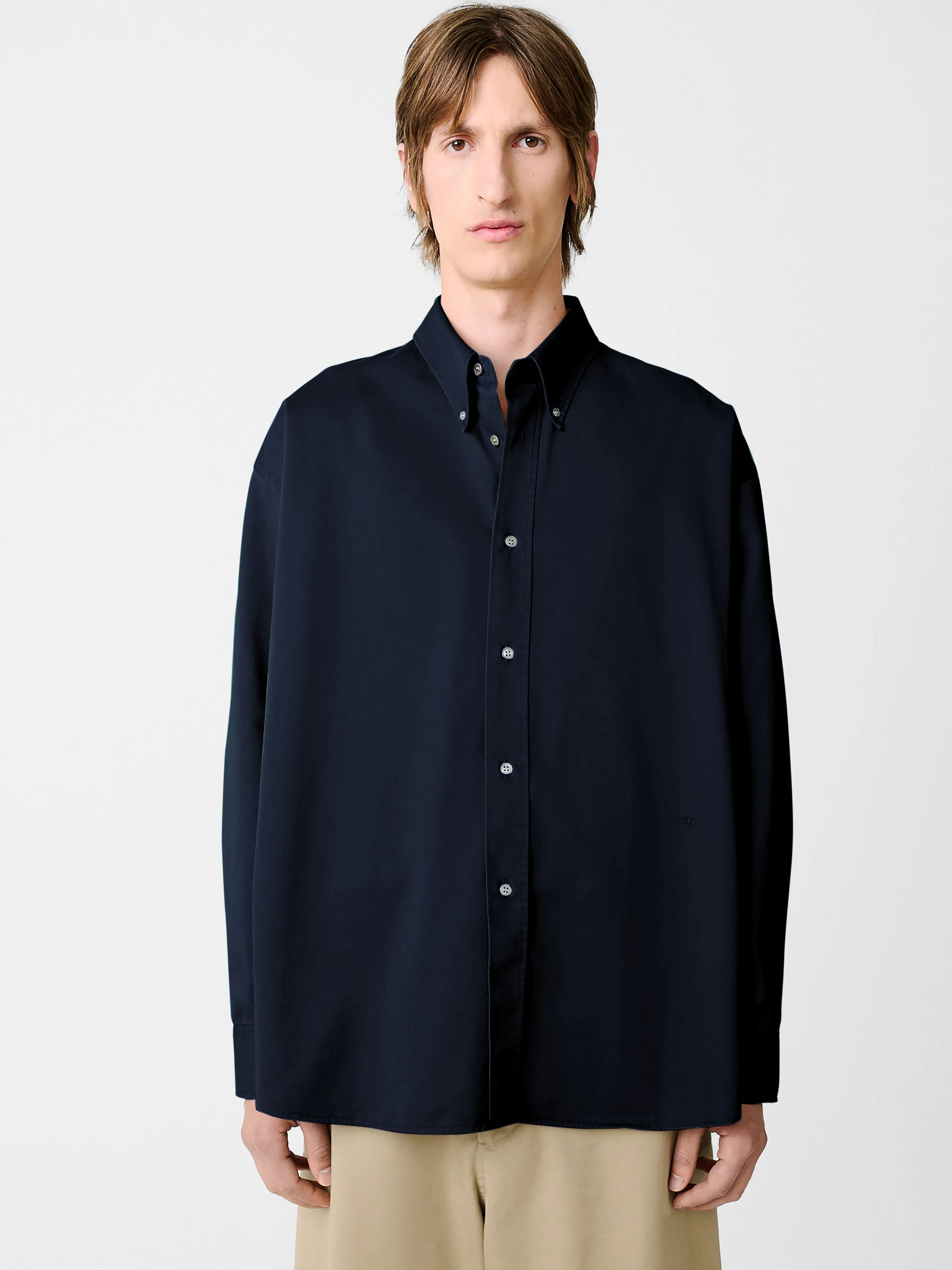 Ruskin Shirt in Darkest Navy sold by Studio Nicholson