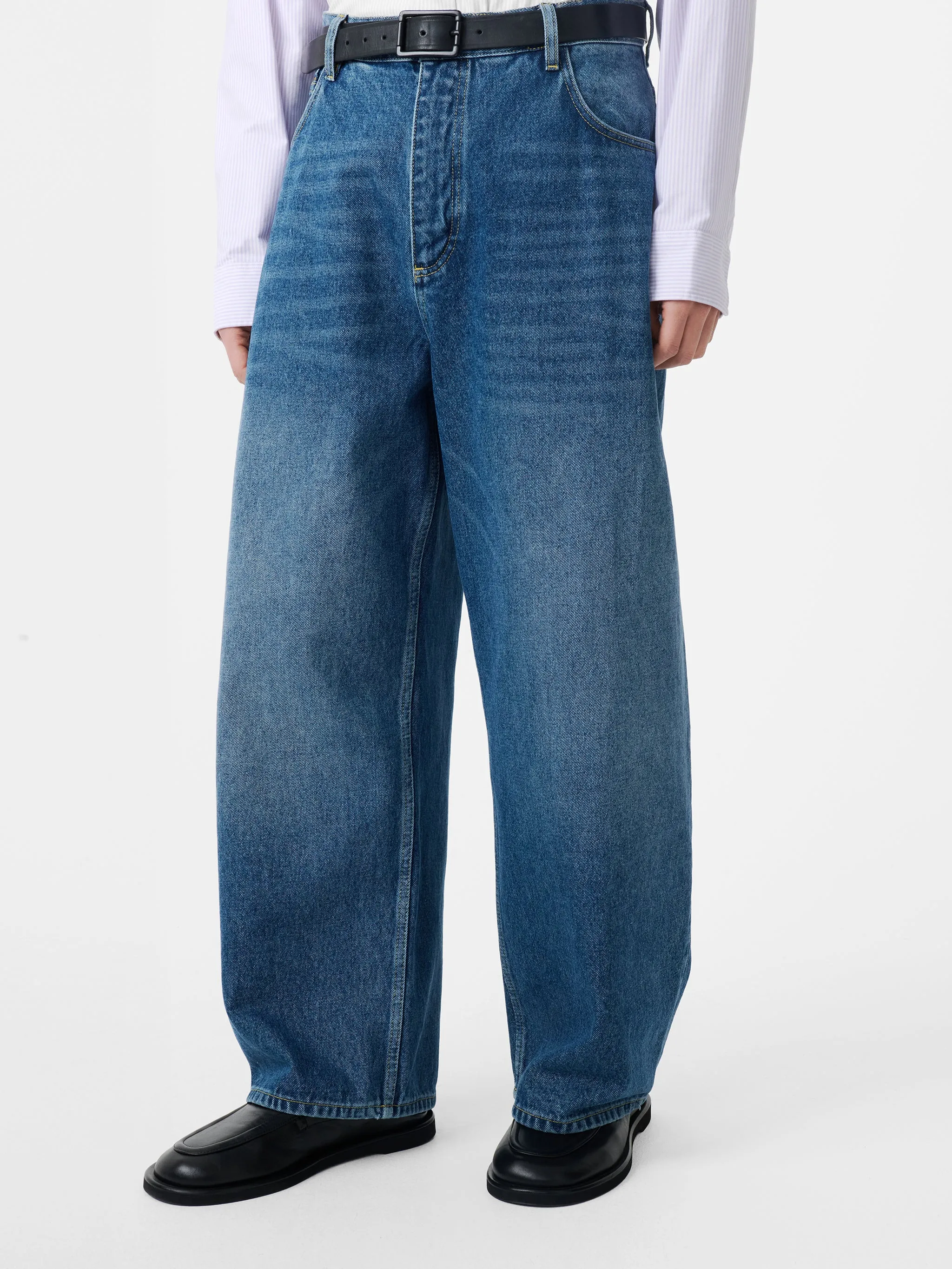 Land Denim Pant in Worn Wash Indigo sold by Studio Nicholson product image thumbnail 3