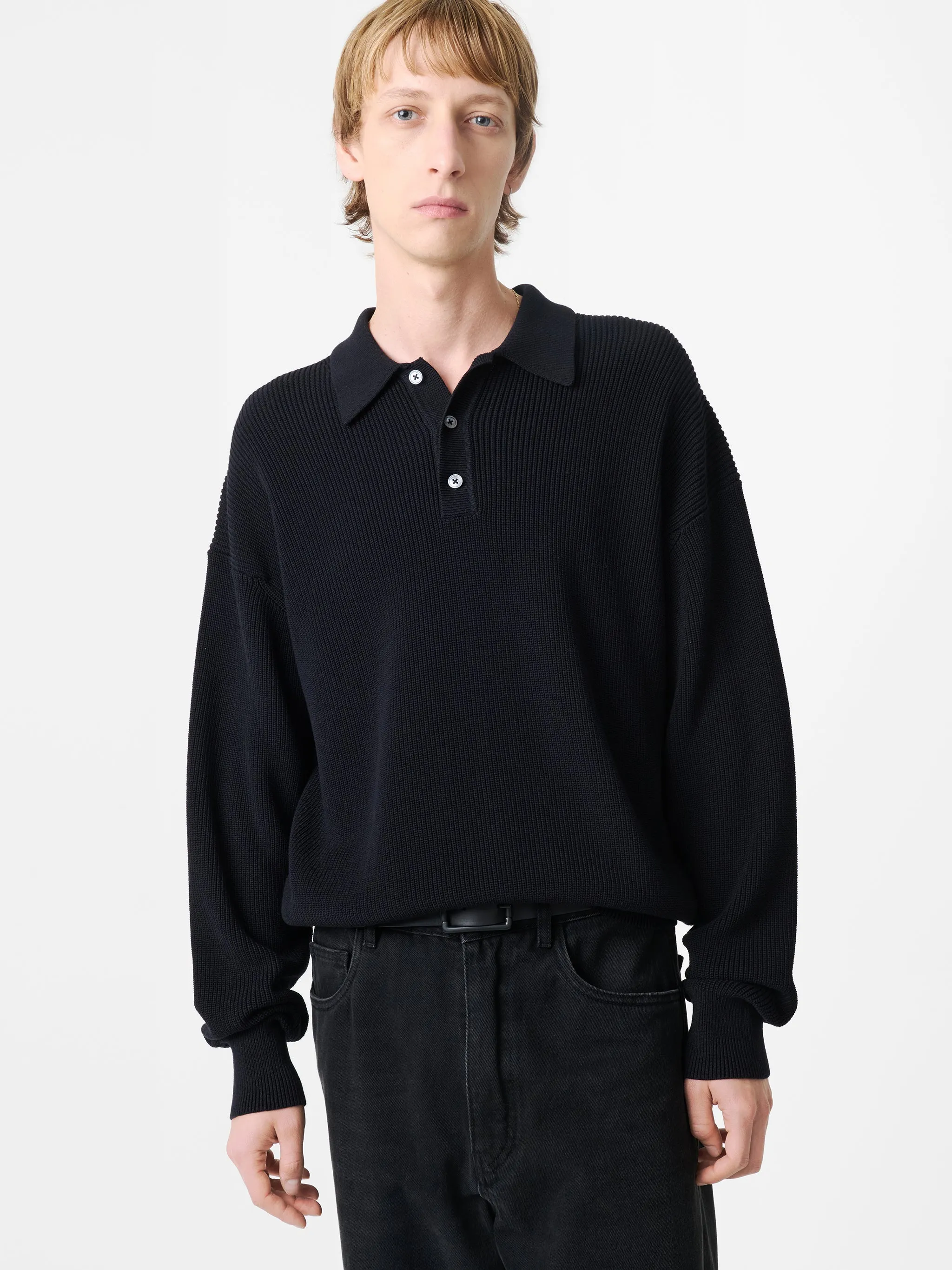 Bourne Knit in Darkest Navy sold by Studio Nicholson