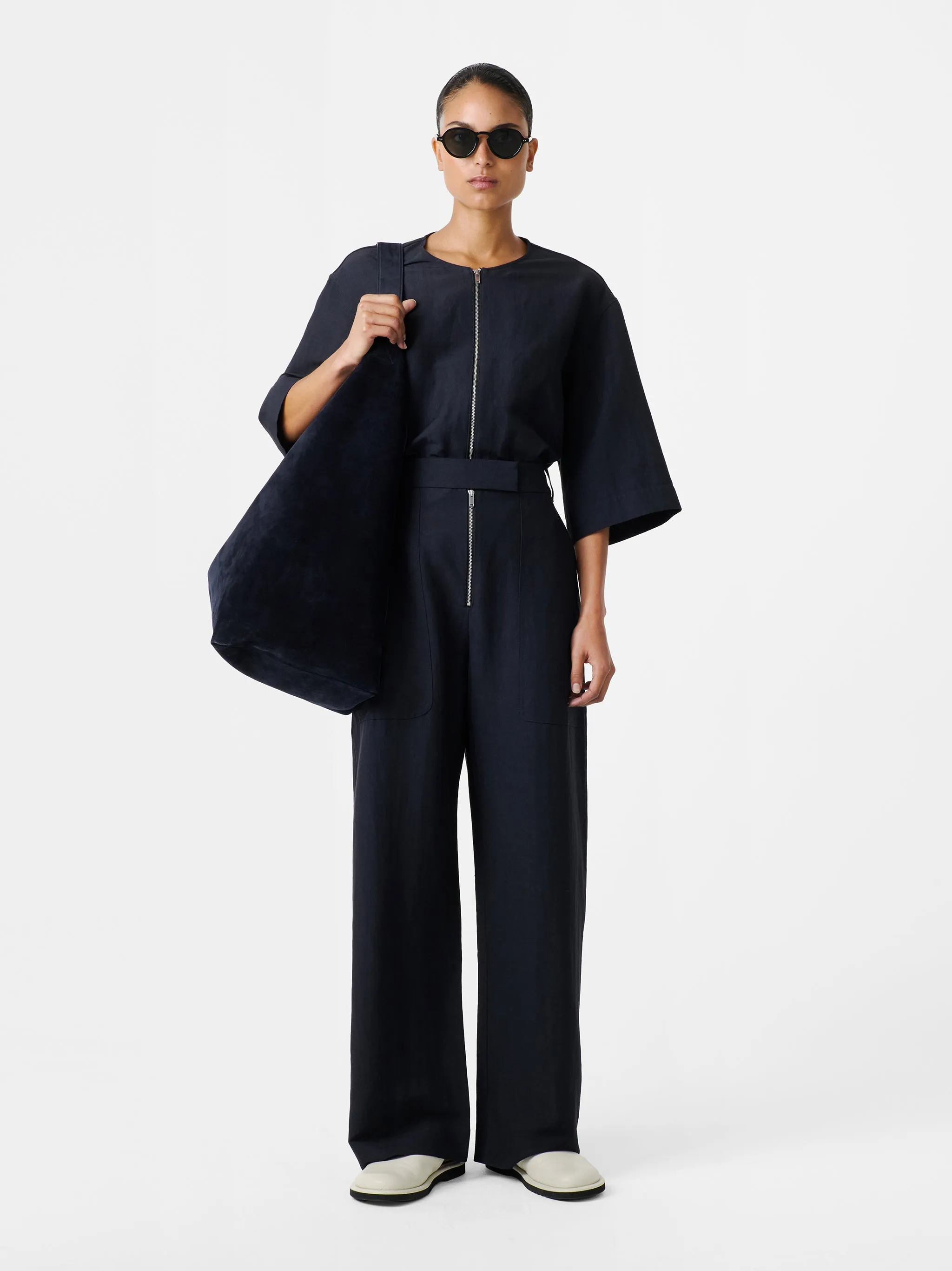 Tuttle Shirt in Darkest Navy sold by Studio Nicholson