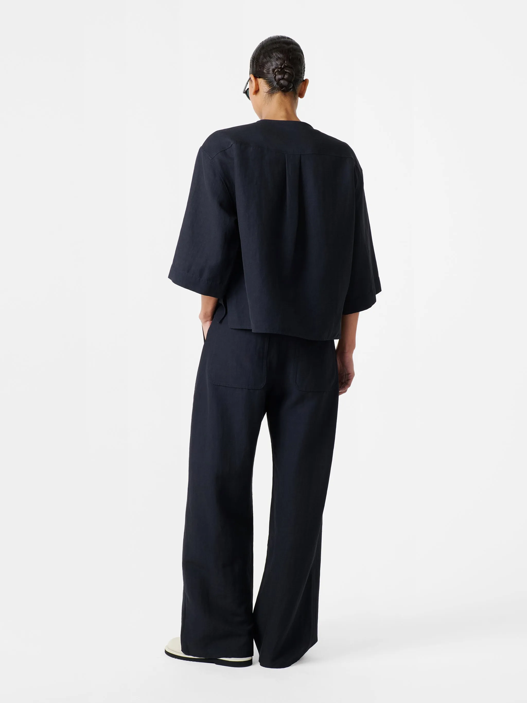 Pravin Linen Pant in Darkest Navy sold by Studio Nicholson product image thumbnail 3