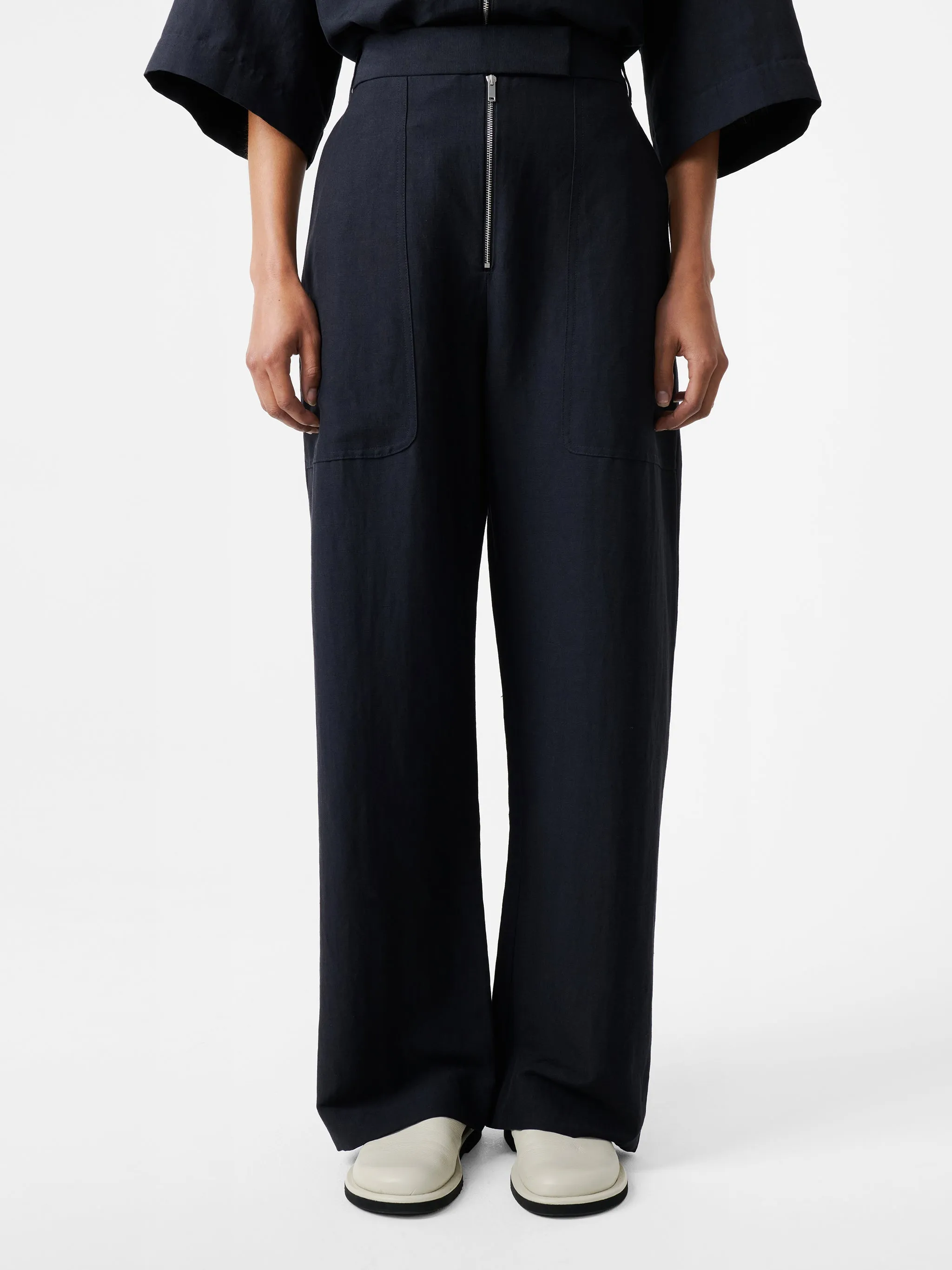 Pravin Linen Pant in Darkest Navy sold by Studio Nicholson product image thumbnail 4