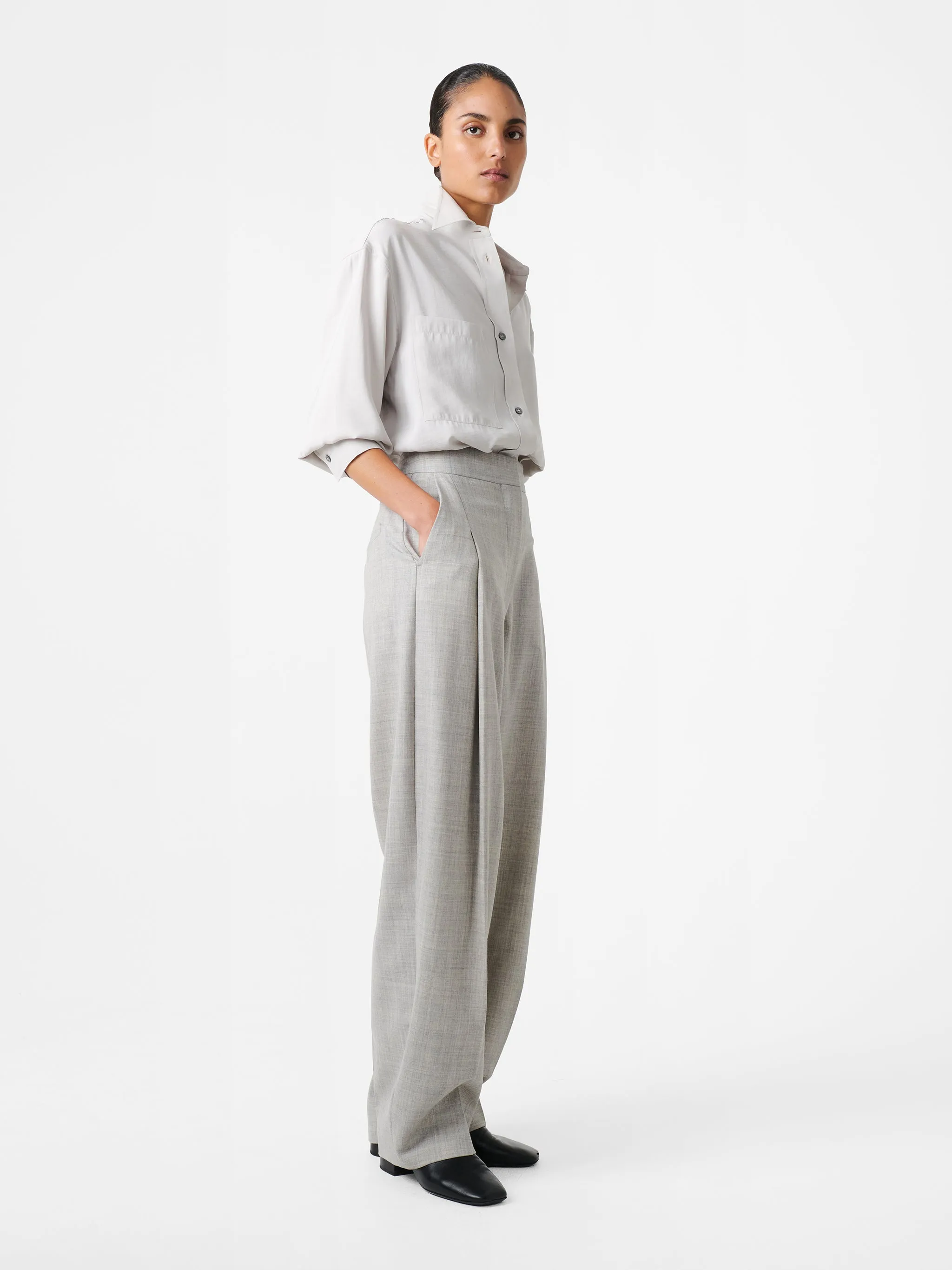 Leto Shirt in Gull Grey sold by Studio Nicholson product image thumbnail 3