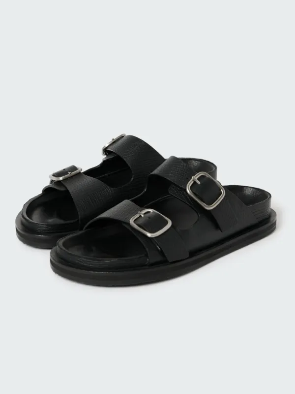 Denver Leather Sandal in Black sold by Studio Nicholson