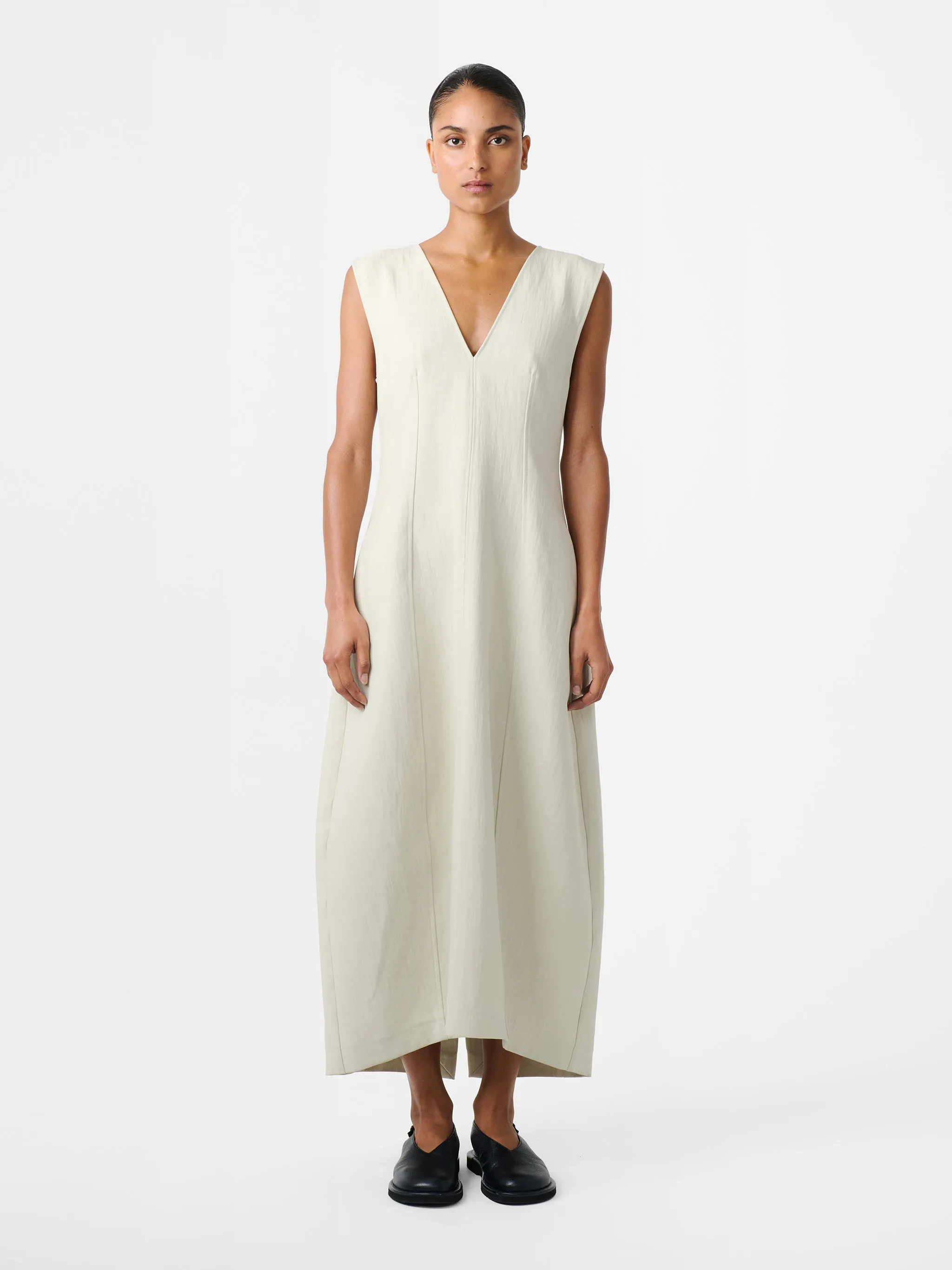Enna Dress in Dove sold by Studio Nicholson