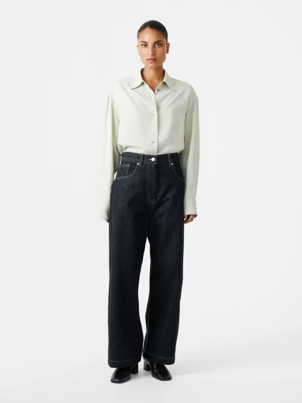 Neive Italian Denim Pant in Black sold by Studio Nicholson