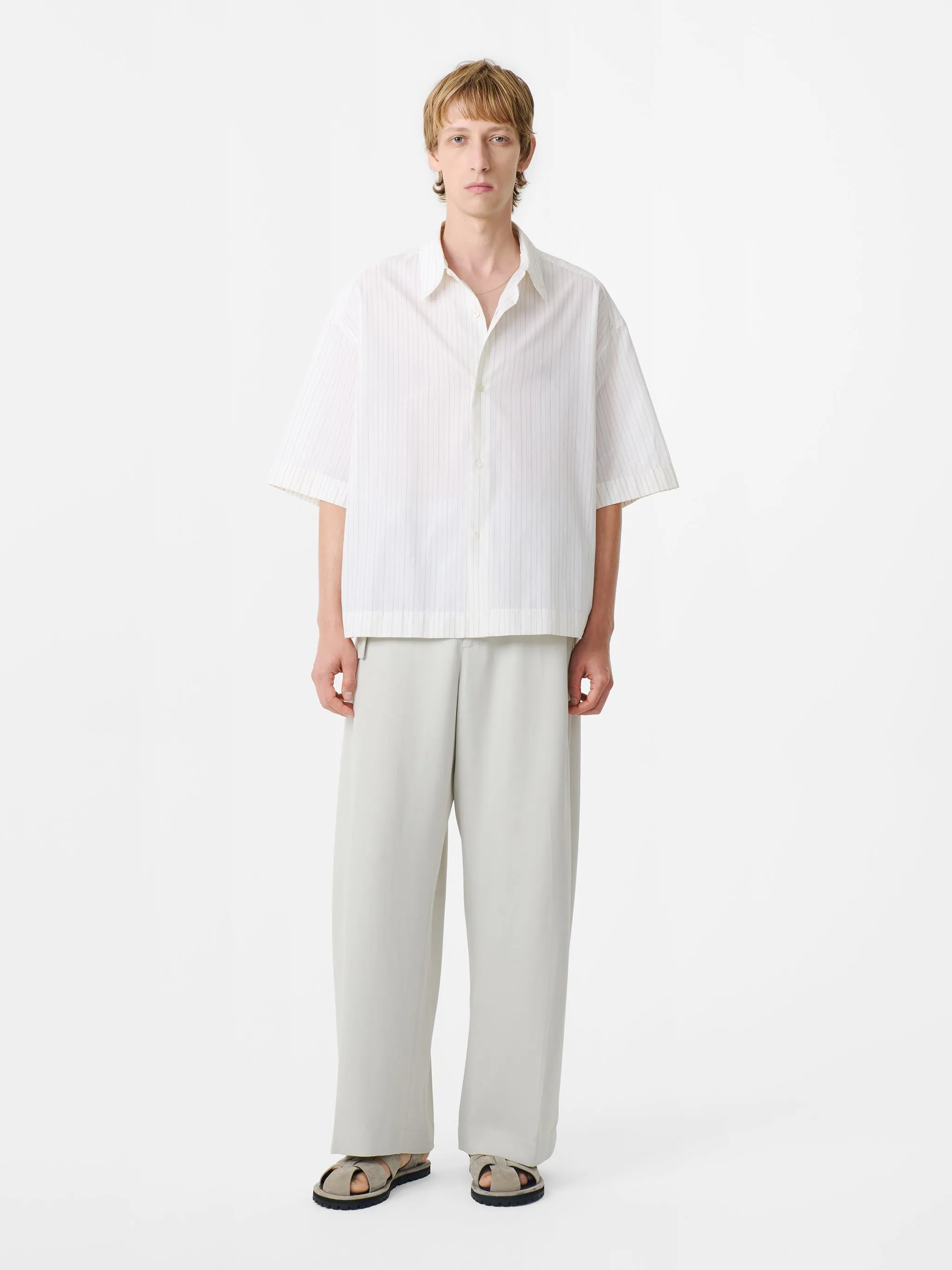 Sanko Shirt in Parchment Stripe sold by Studio Nicholson product image thumbnail 5