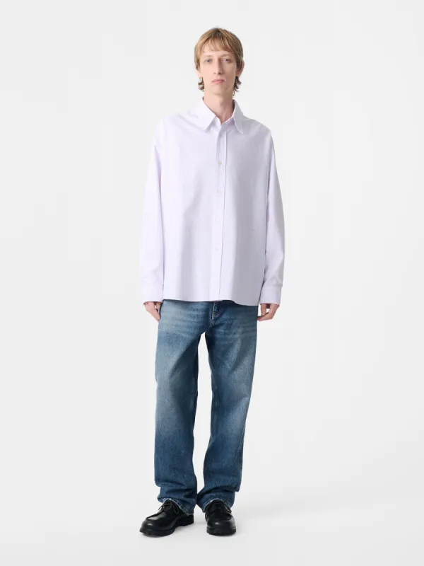 Ruskin Shirt in Lilac Stripe sold by Studio Nicholson