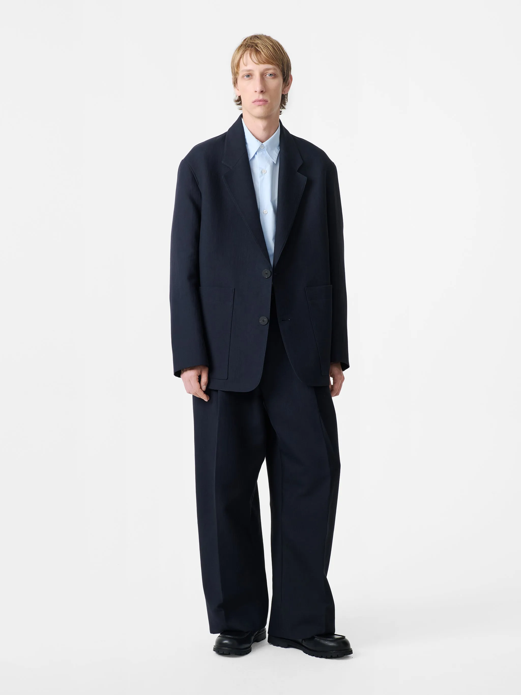 Pull Pant in Darkest Navy sold by Studio Nicholson
