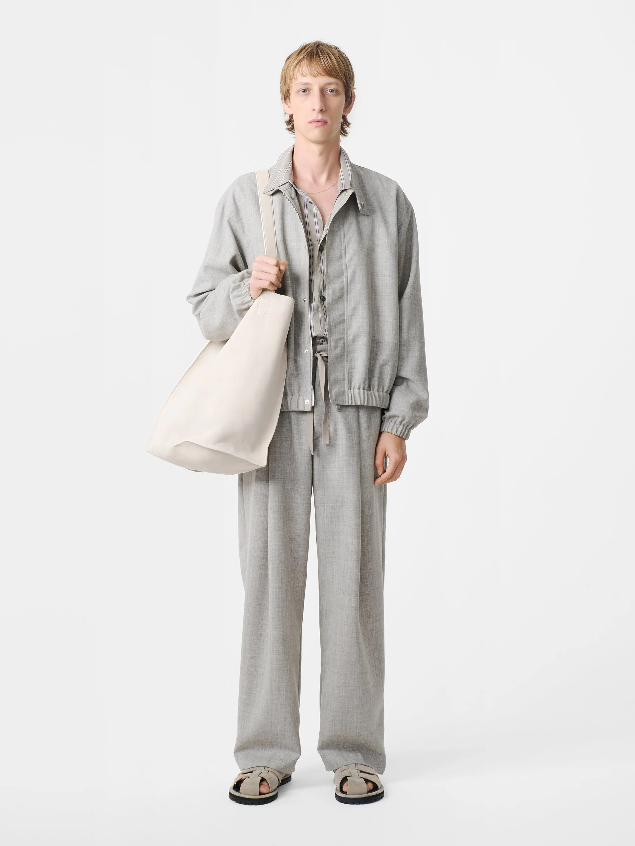 Noam Tropical Wool Pant in Ice Melange sold by Studio Nicholson product image thumbnail 2