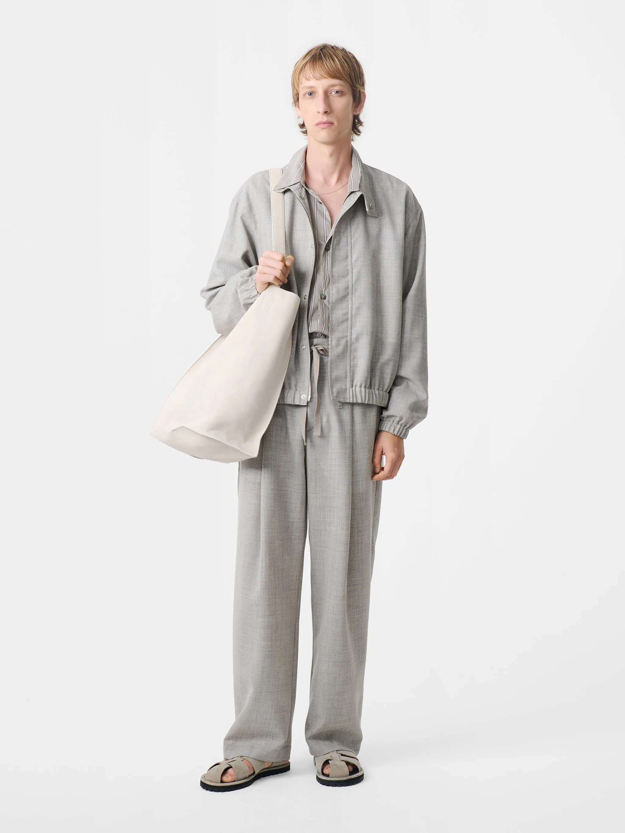 Noam Tropical Wool Pant in Ice Melange sold by Studio Nicholson product image thumbnail 5