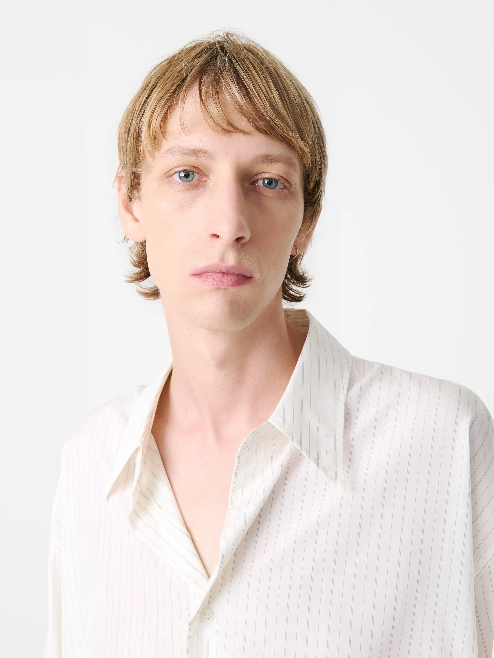 Loche Shirt in Ecru / Black Stripe sold by Studio Nicholson product image thumbnail 4