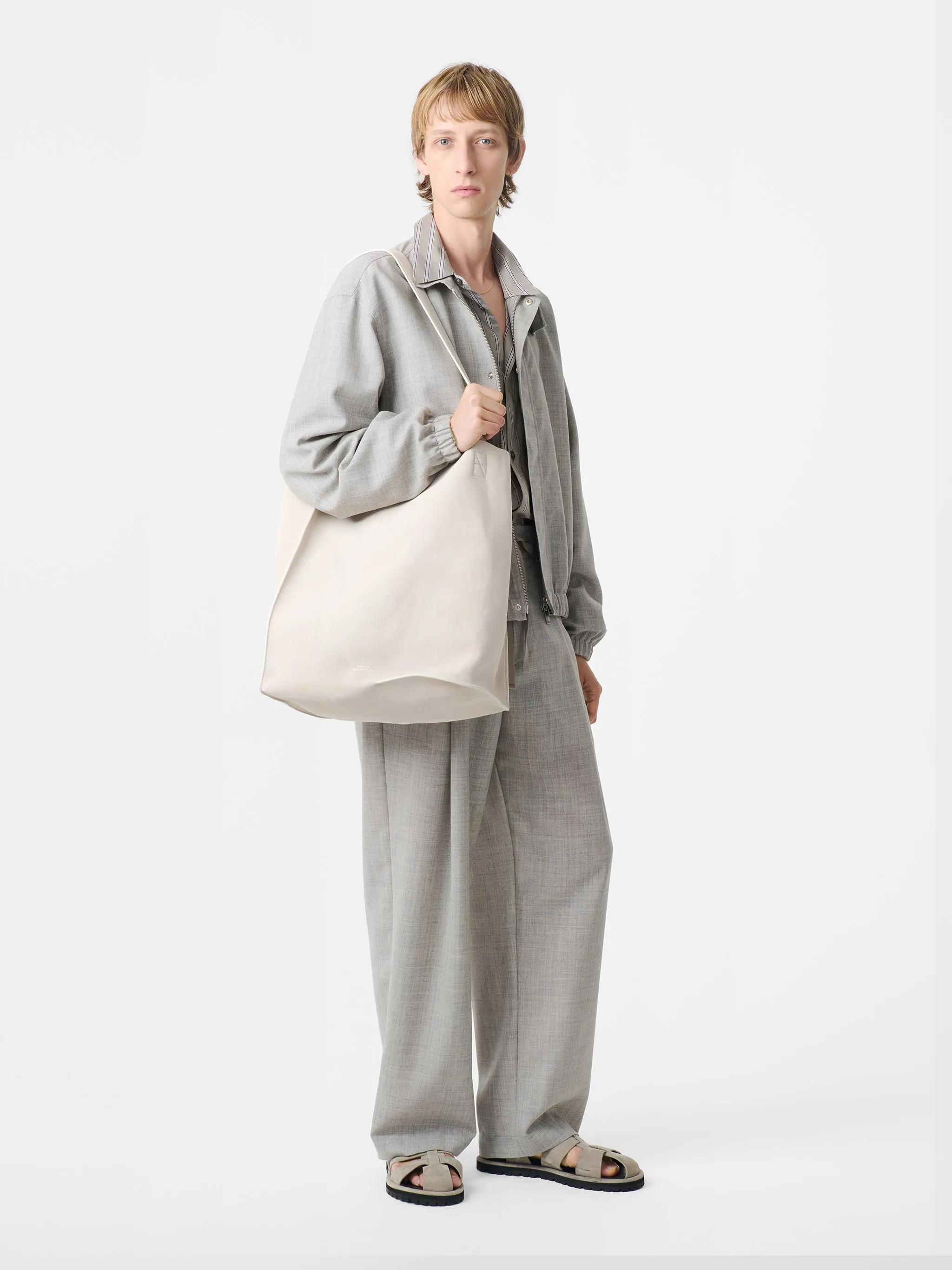 Harle Tropical Wool Jacket in Ice Melange sold by Studio Nicholson product image thumbnail 2