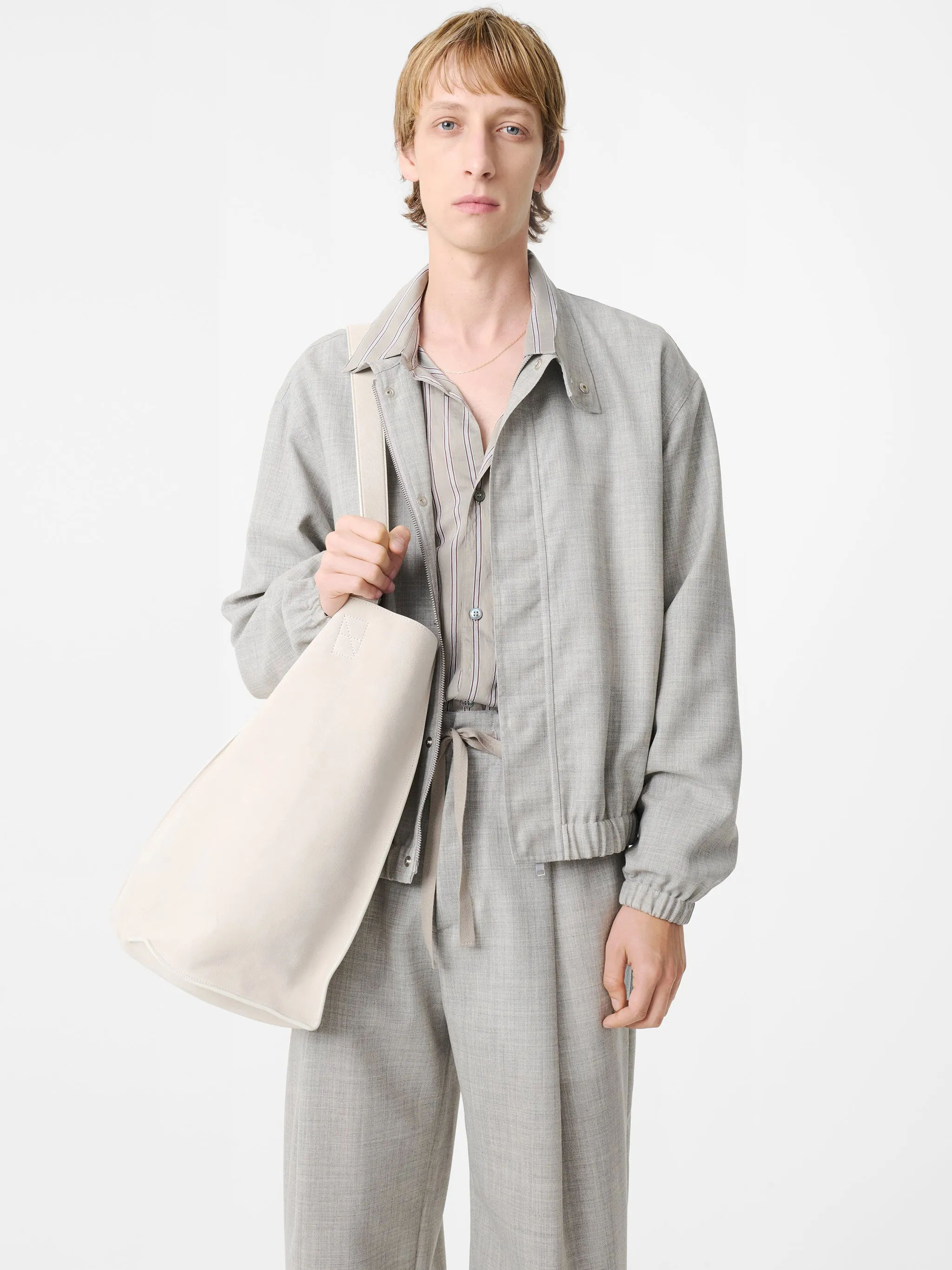 Harle Tropical Wool Jacket in Ice Melange sold by Studio Nicholson product image thumbnail 4