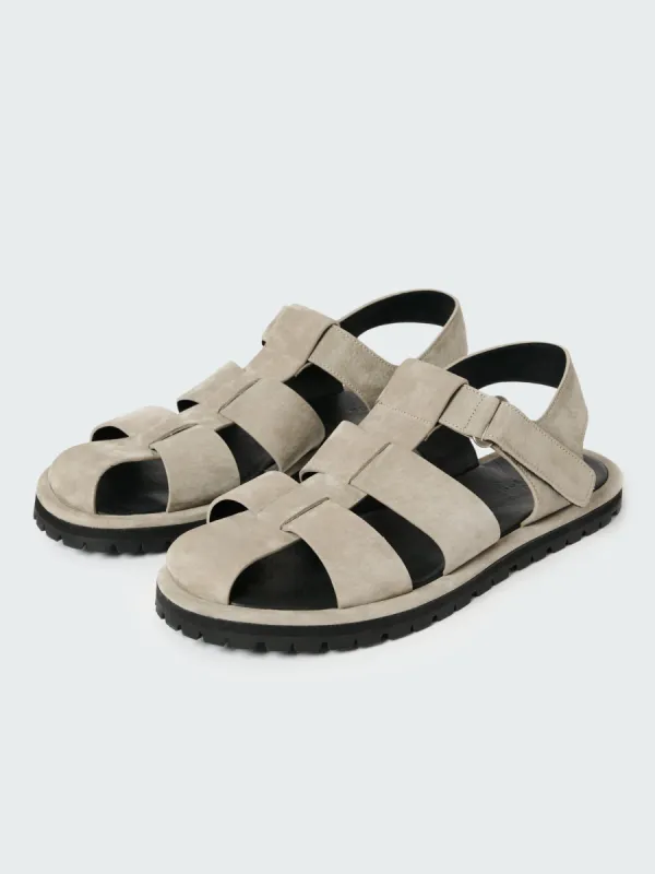 Men's Sandom Suede Sandal in Rainy Day Grey sold by Studio Nicholson