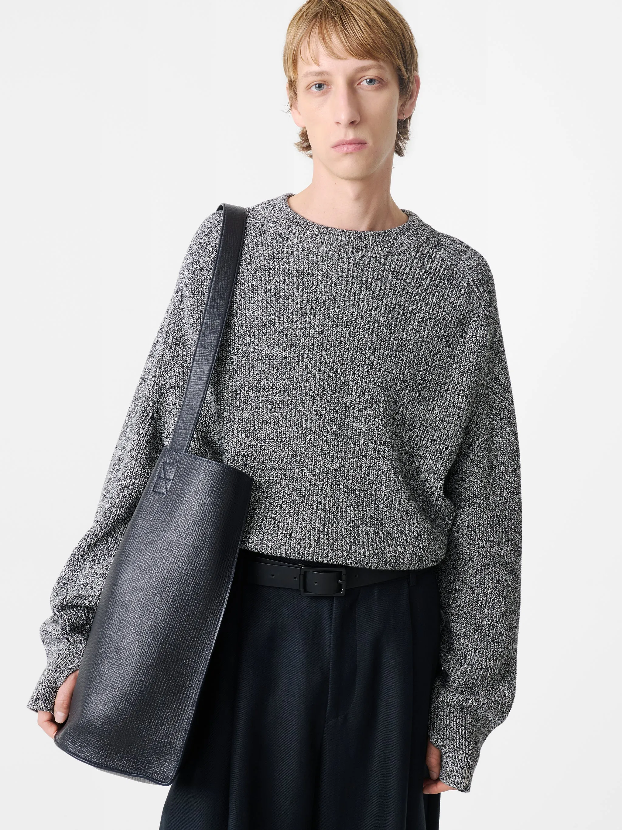 Coe Knit in Navy Twist sold by Studio Nicholson