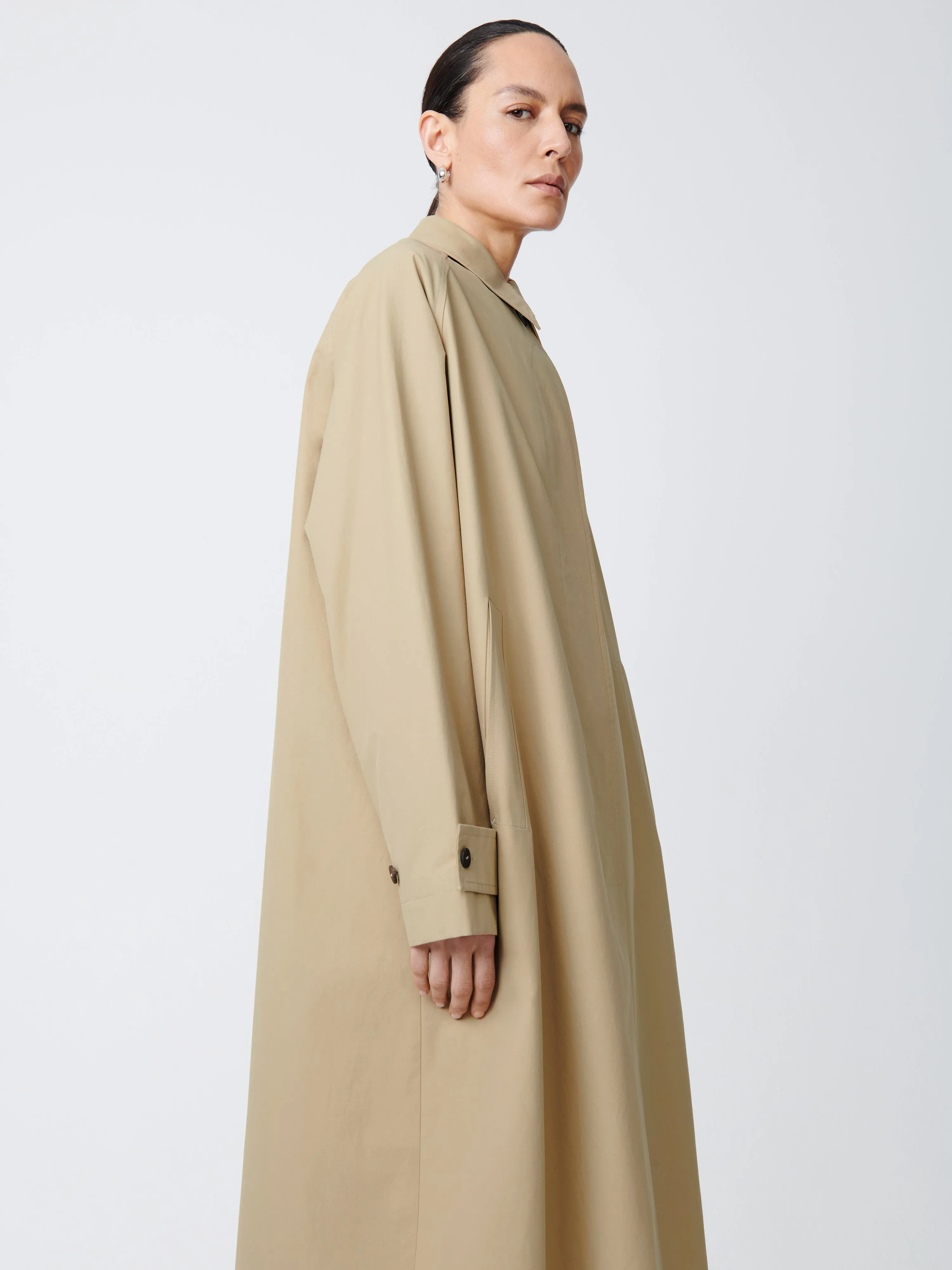 Holin Technical Cotton Coat in Tan sold by Studio Nicholson product image thumbnail 2