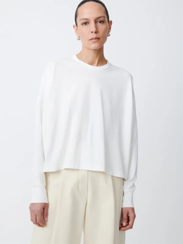 Loop Long Sleeve T-Shirt in Optic White made by Studio Nicholson