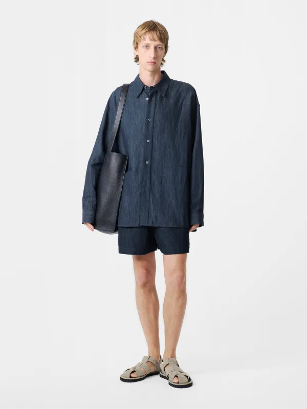 Elio Short in Indigo sold by Studio Nicholson