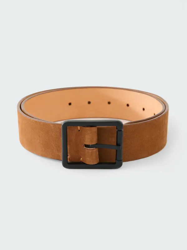 Suede Belt in Hooda Brown sold by Studio Nicholson