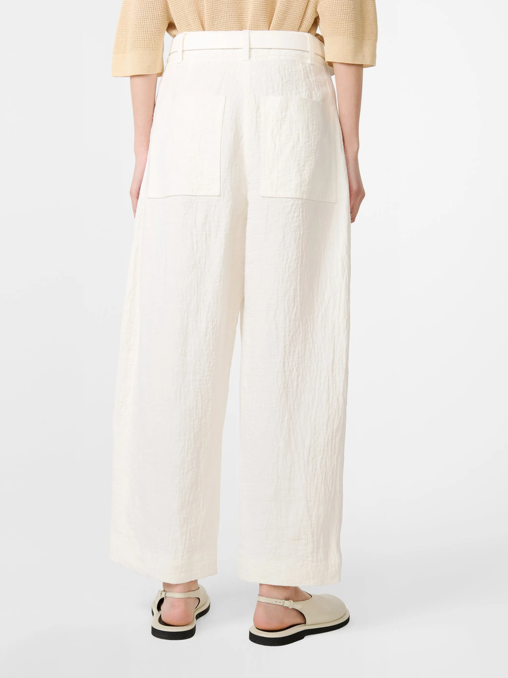 Chalco Linen Pant in Parchment sold by Studio Nicholson product image thumbnail 5