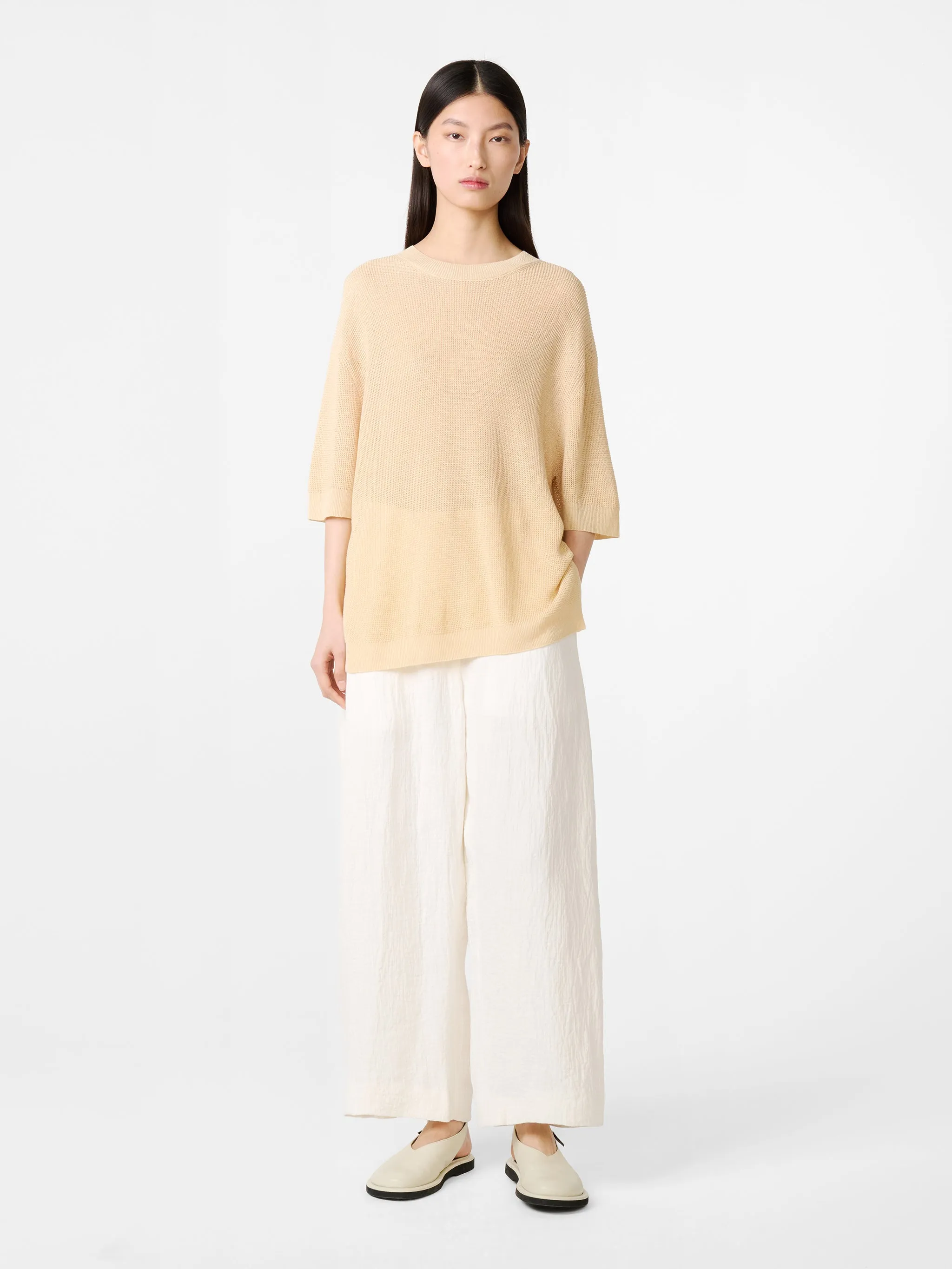 Chalco Linen Pant in Parchment sold by Studio Nicholson