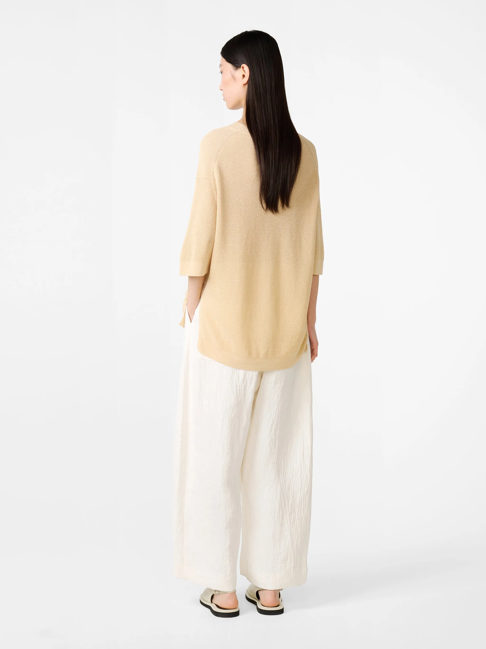 Chalco Linen Pant in Parchment sold by Studio Nicholson product image thumbnail 3
