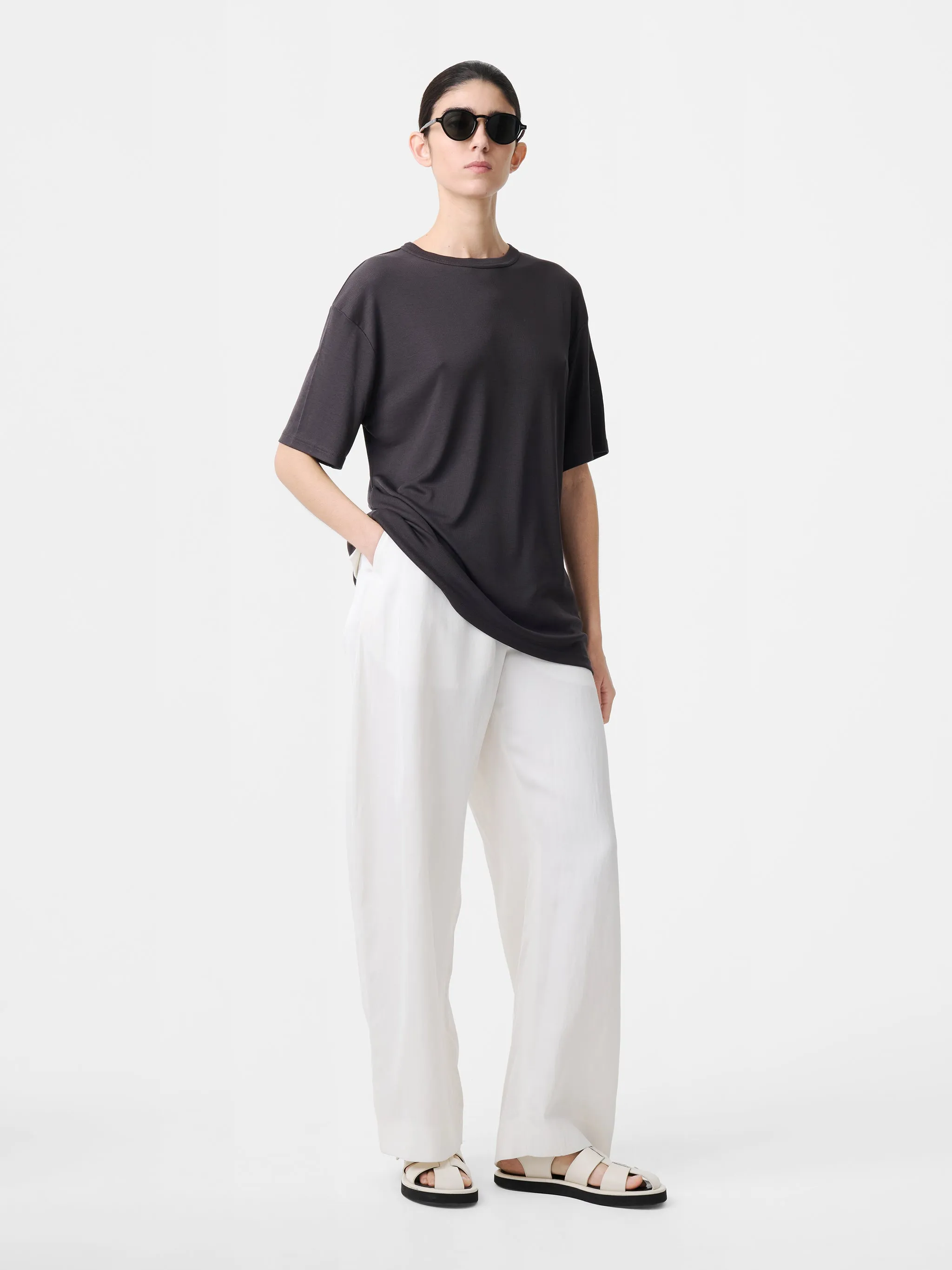 Myers Linen Pant in Parchment sold by Studio Nicholson product image thumbnail 4