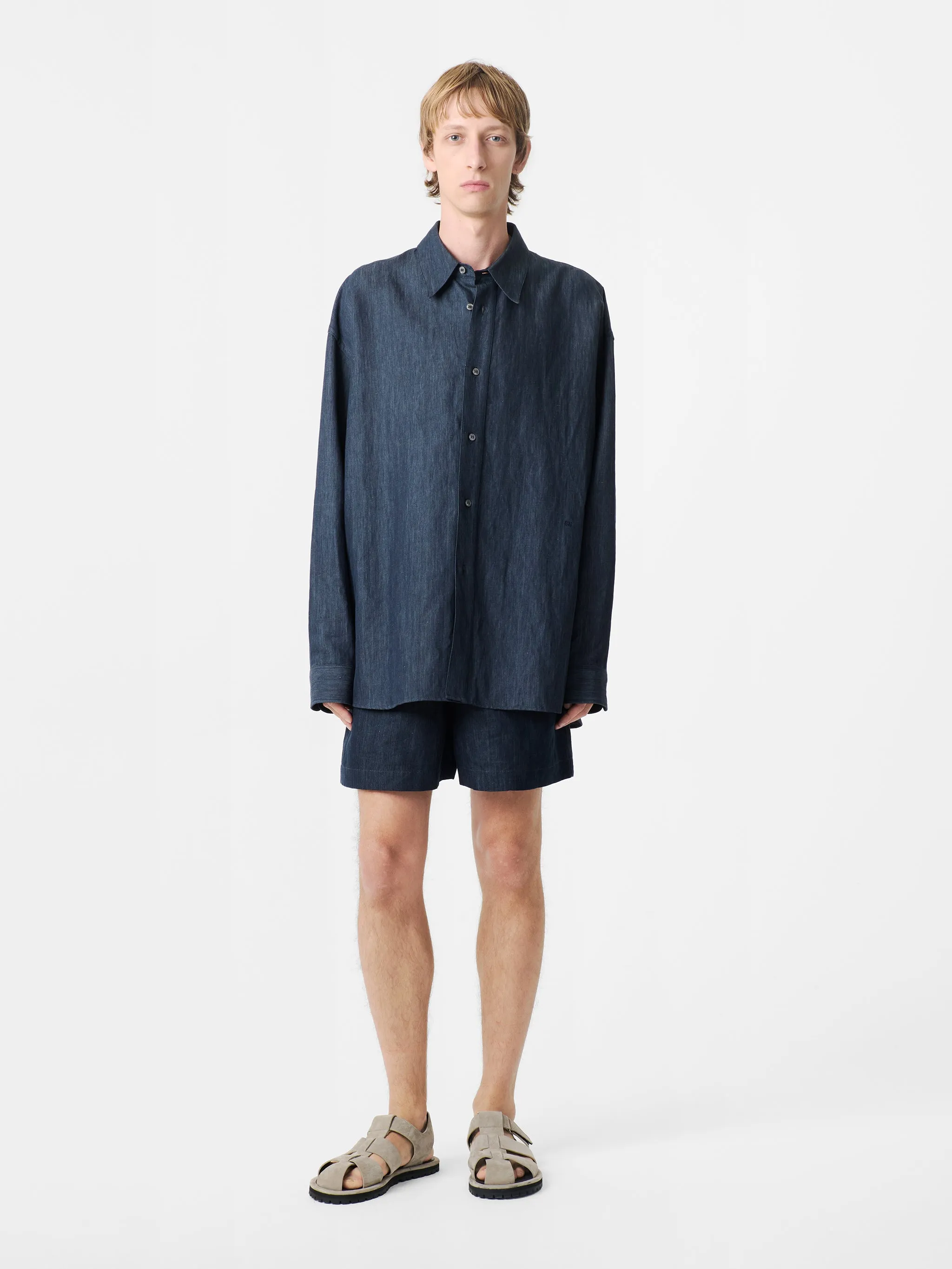 Oli Shirt in Indigo sold by Studio Nicholson product image thumbnail 4
