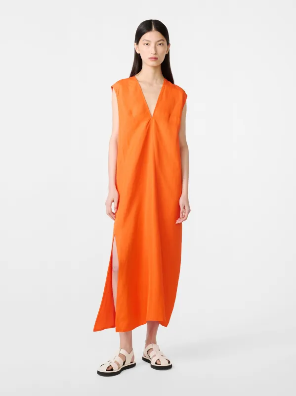 Lise Linen Dress in Clementine sold by Studio Nicholson