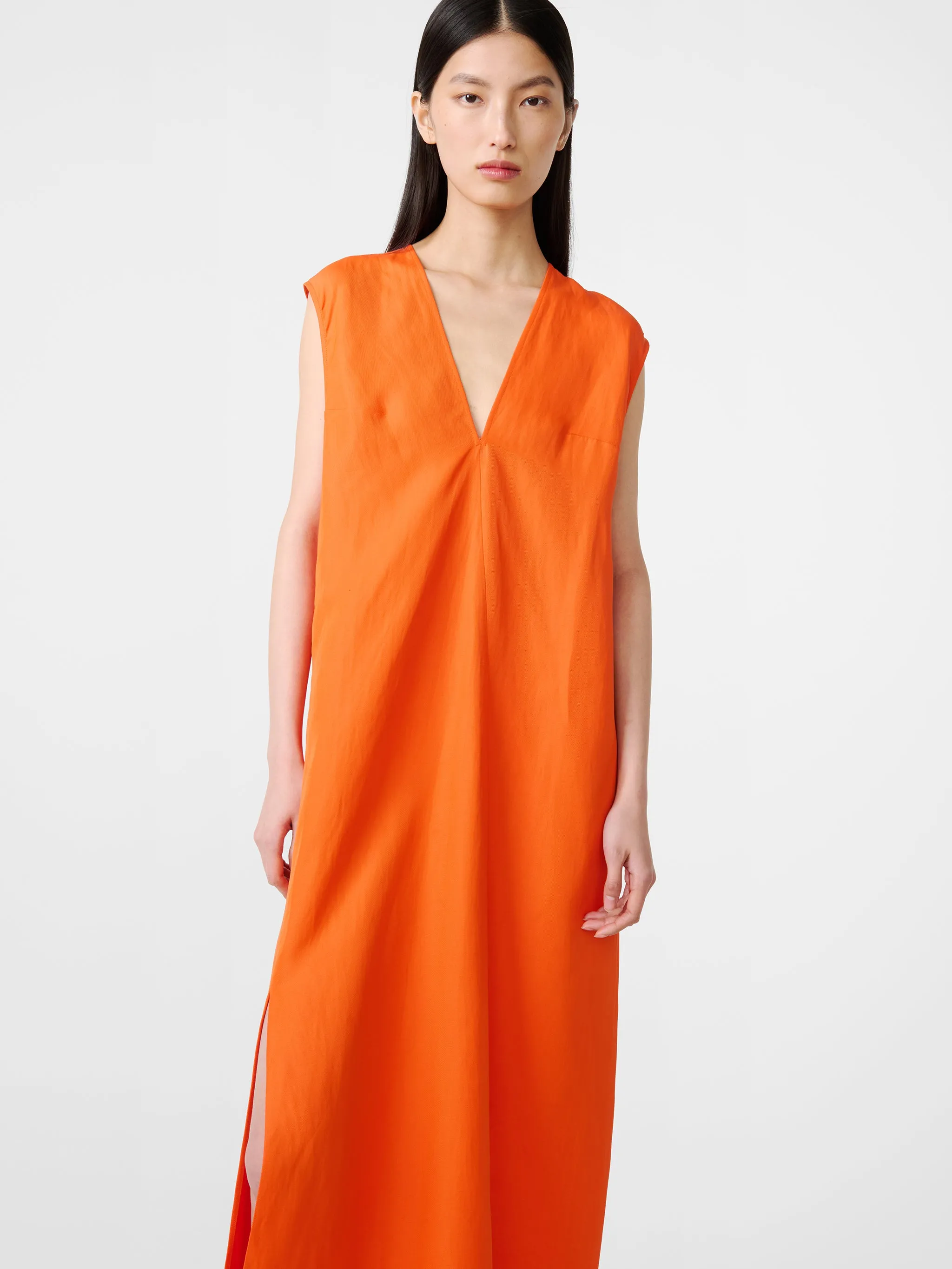 Lise Linen Dress in Clementine sold by Studio Nicholson product image thumbnail 4