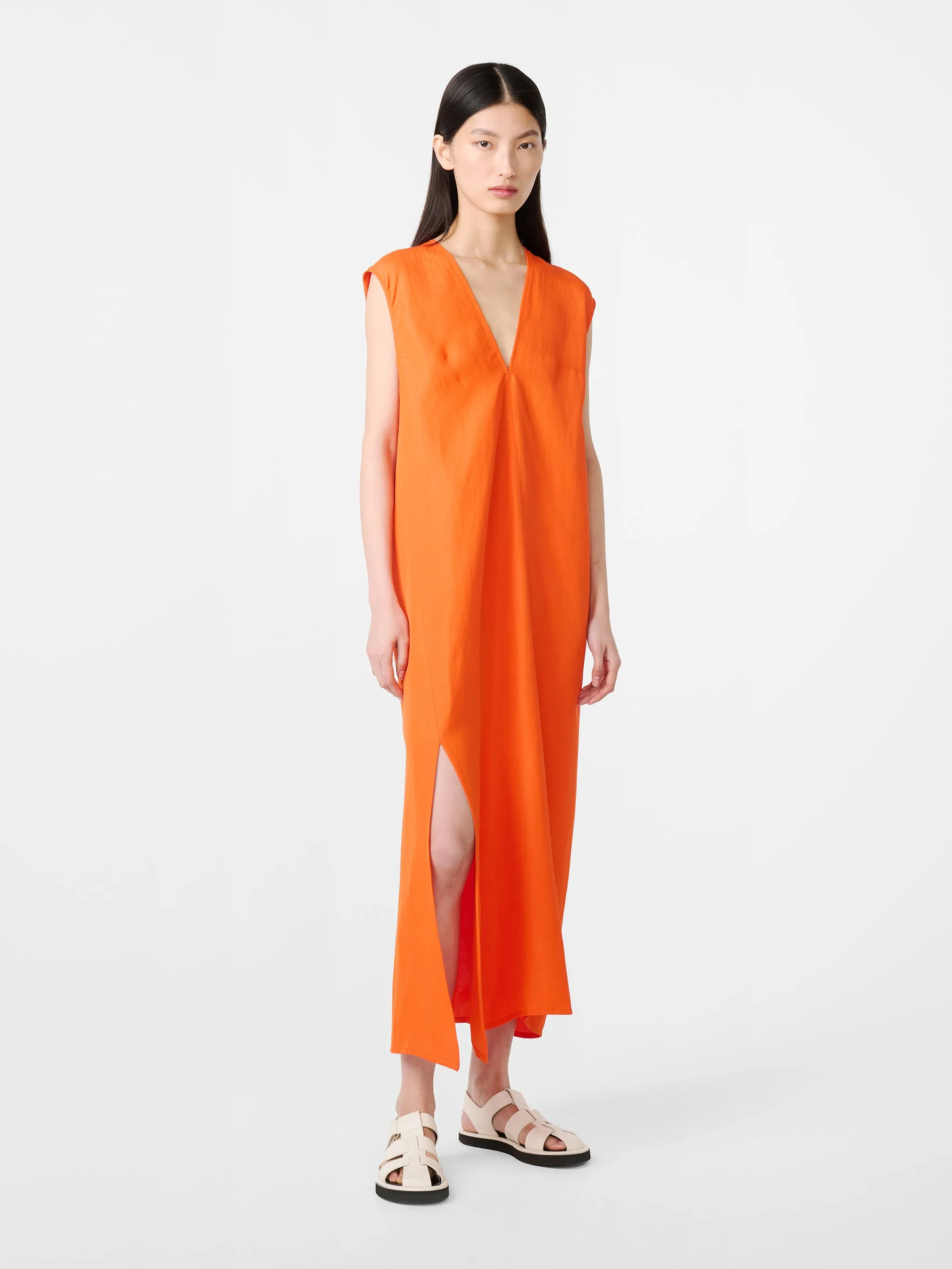 Lise Linen Dress in Clementine sold by Studio Nicholson product image thumbnail 5