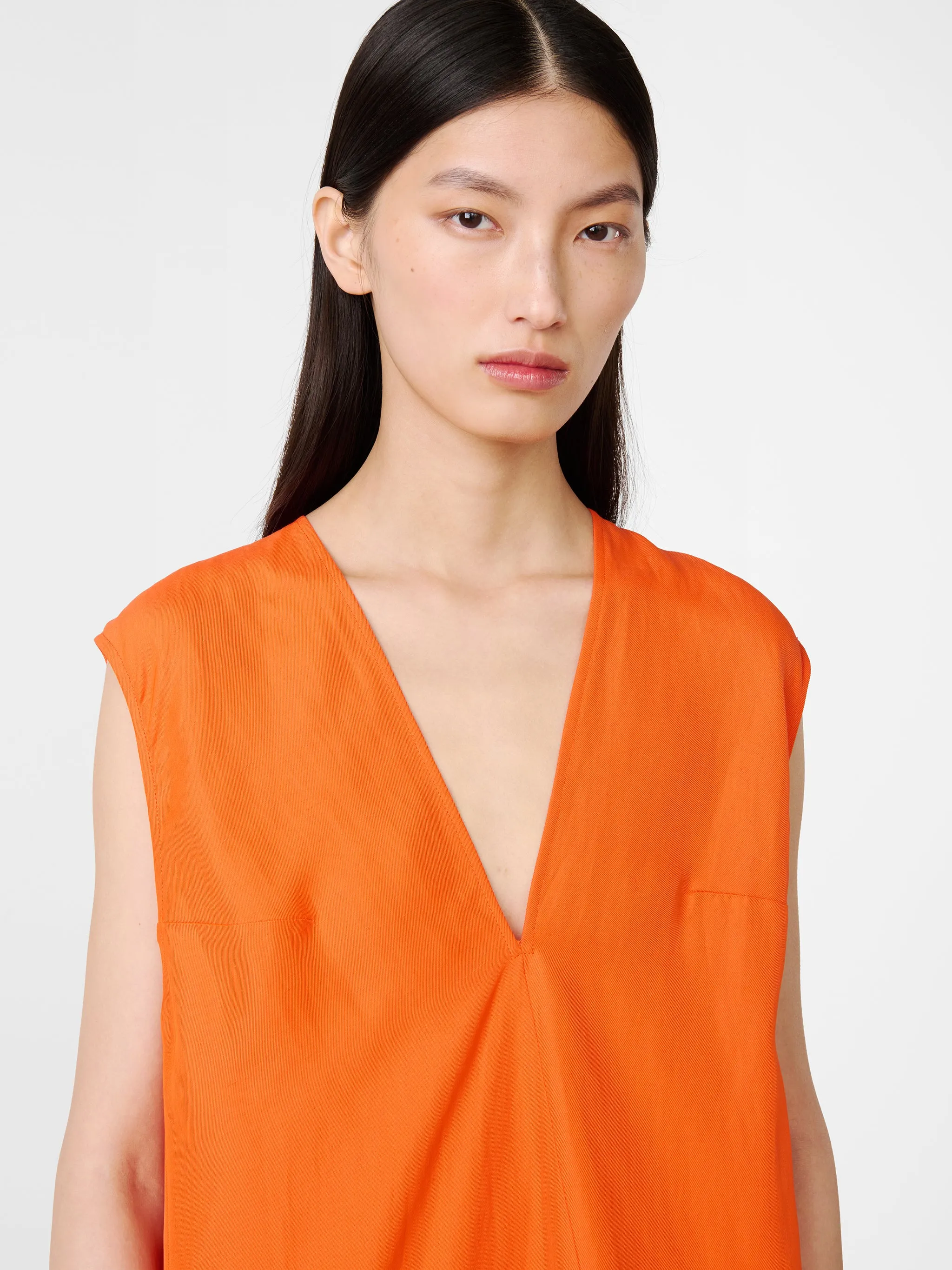 Lise Linen Dress in Clementine sold by Studio Nicholson product image thumbnail 2