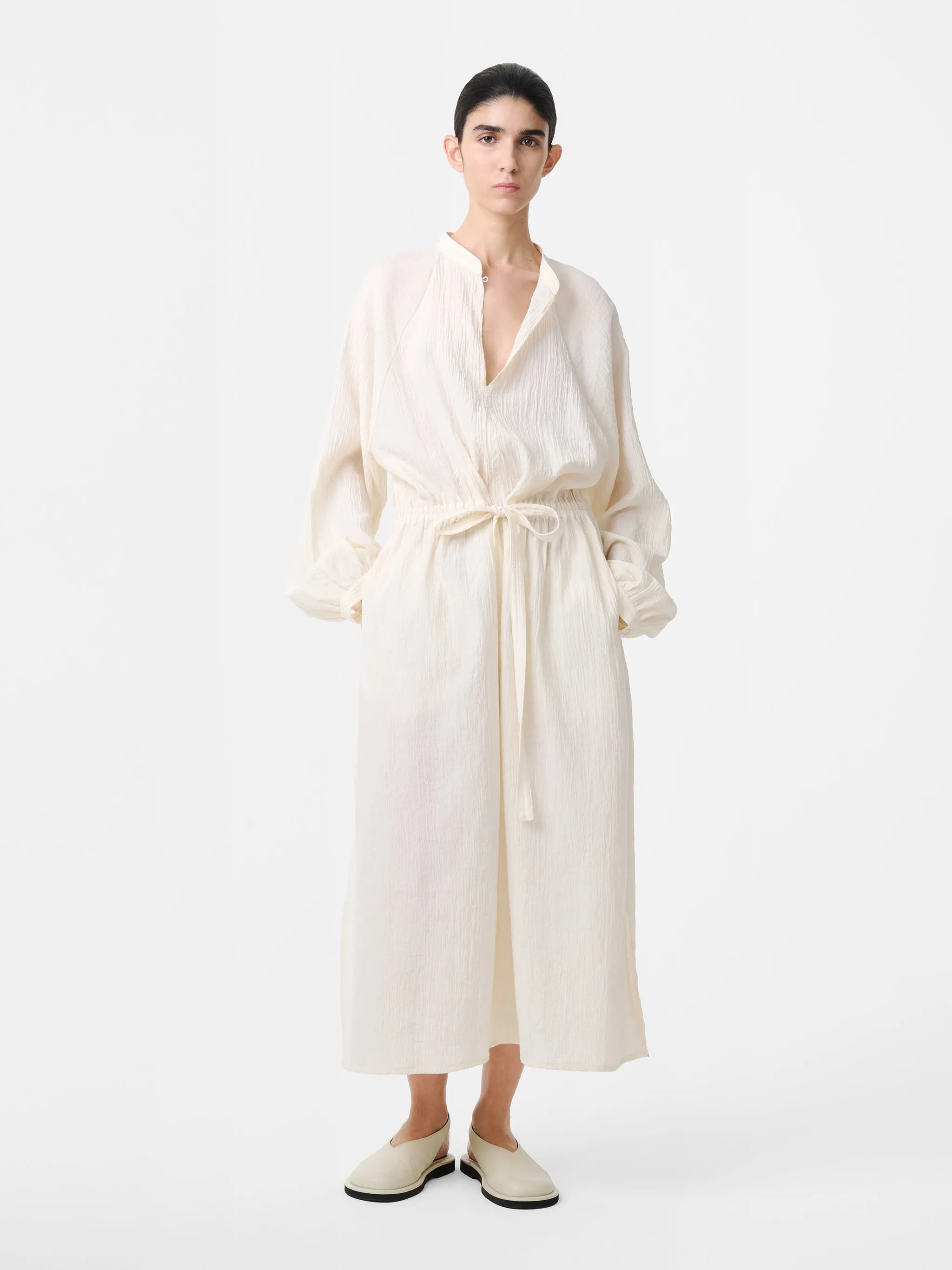 Blanca Dress in Milk sold by Studio Nicholson