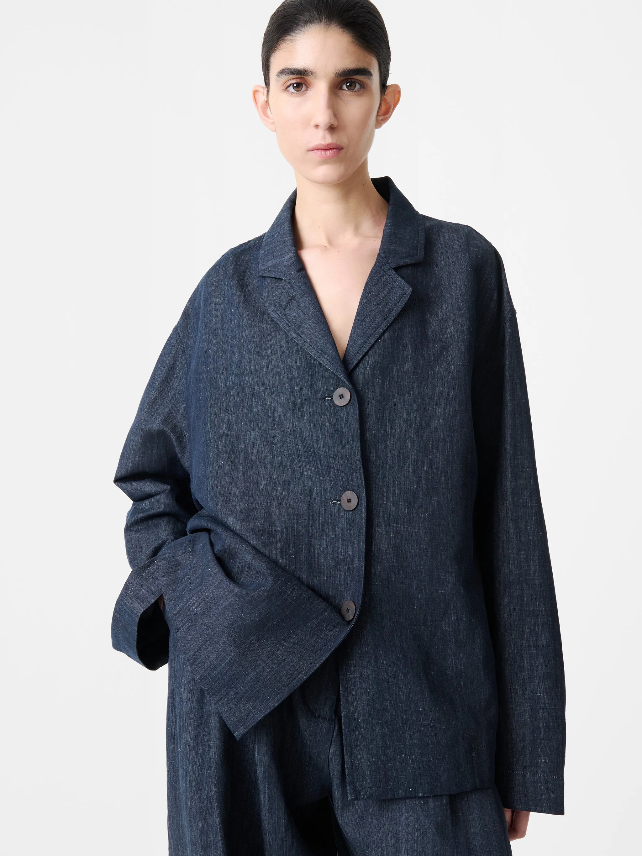 Modi Jacket in Indigo sold by Studio Nicholson