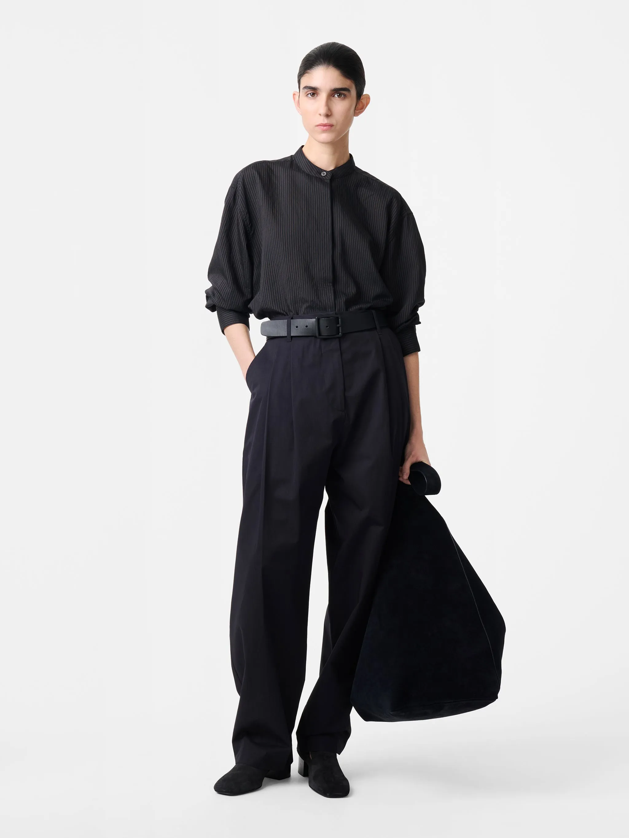 Acuna Workwear Cotton Pant in Darkest Navy sold by Studio Nicholson