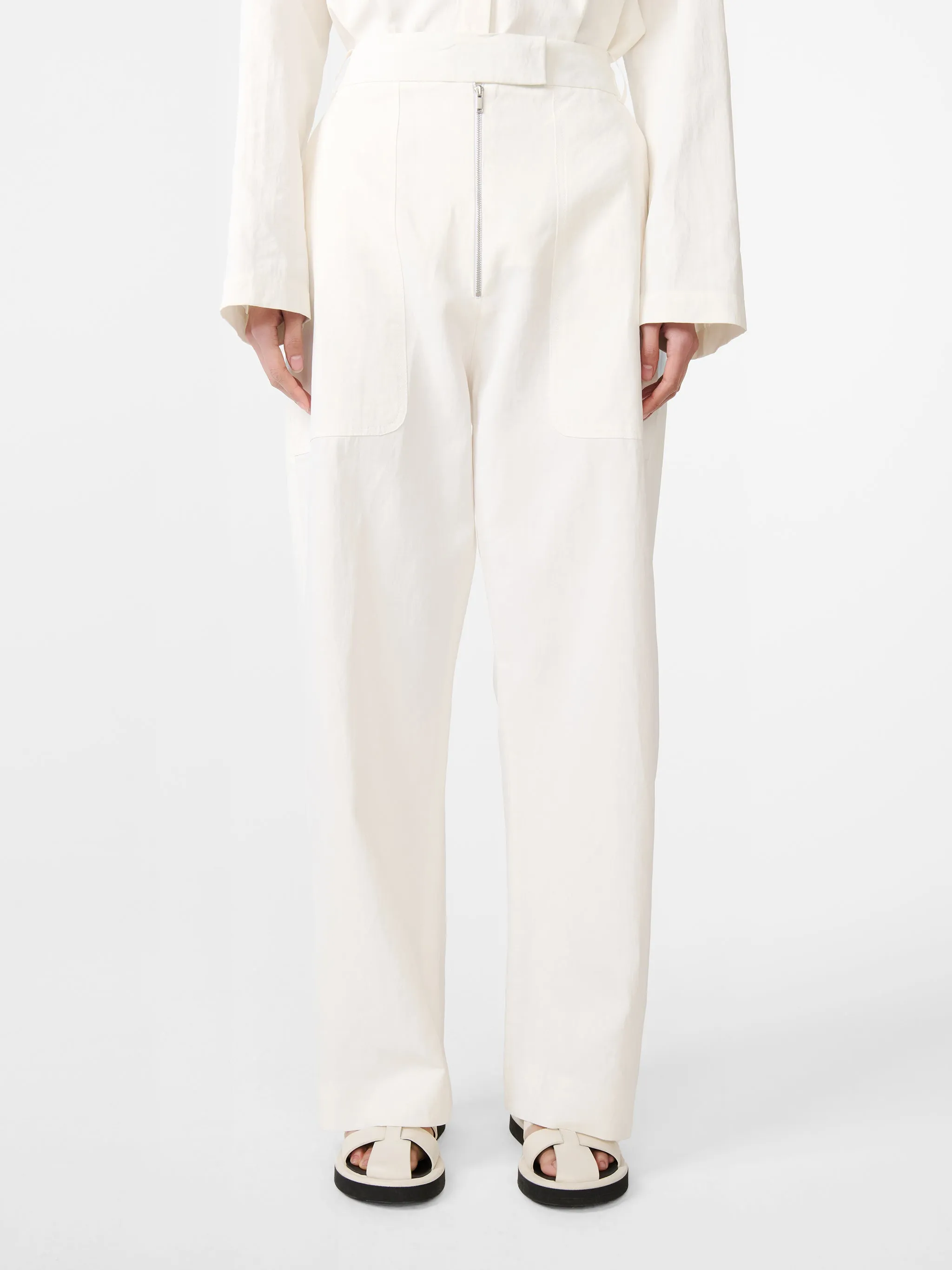 Pravin Linen Pant in Milk sold by Studio Nicholson product image thumbnail 4