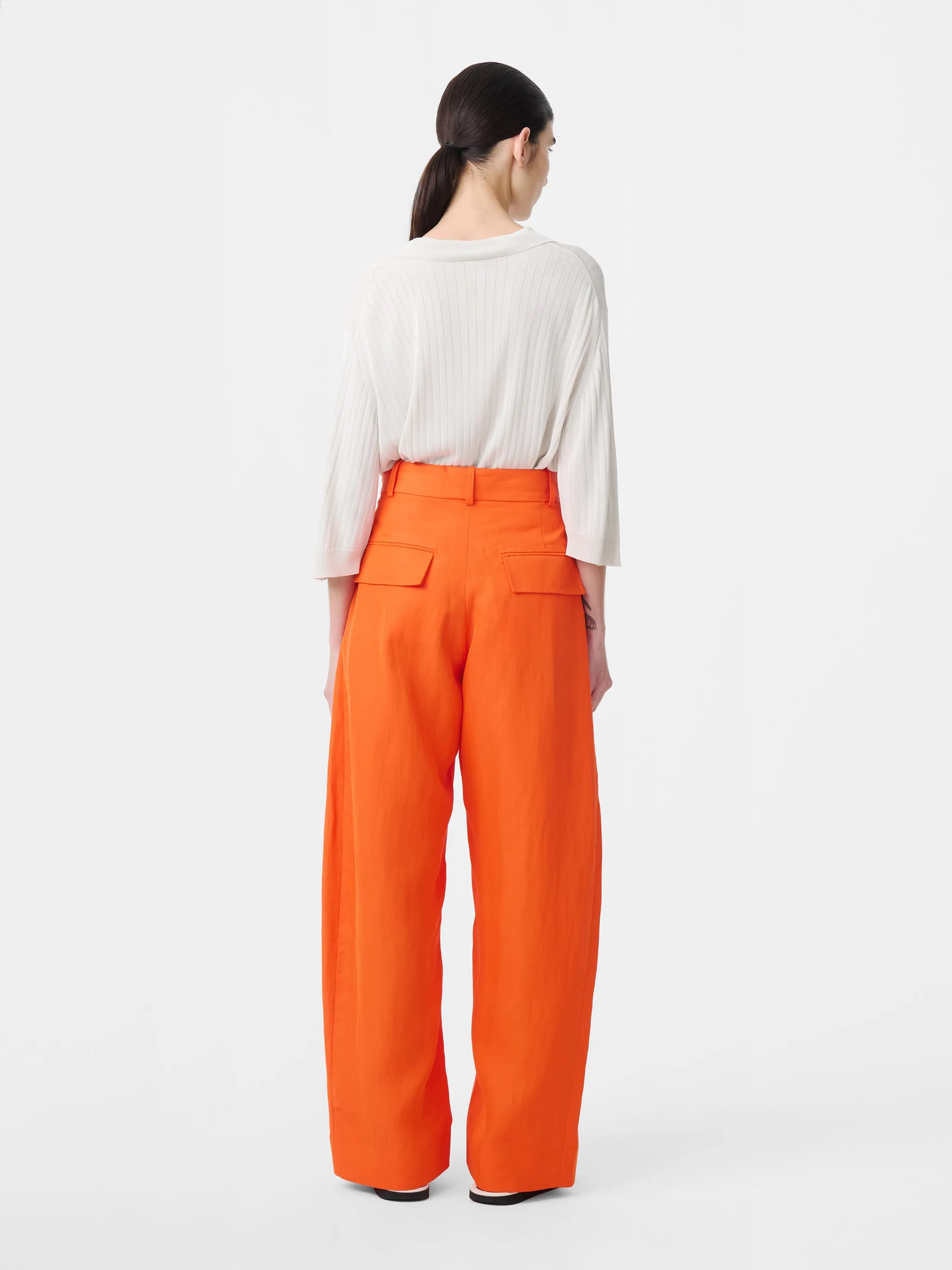 Myers Linen Pant in Clementine sold by Studio Nicholson product image thumbnail 3