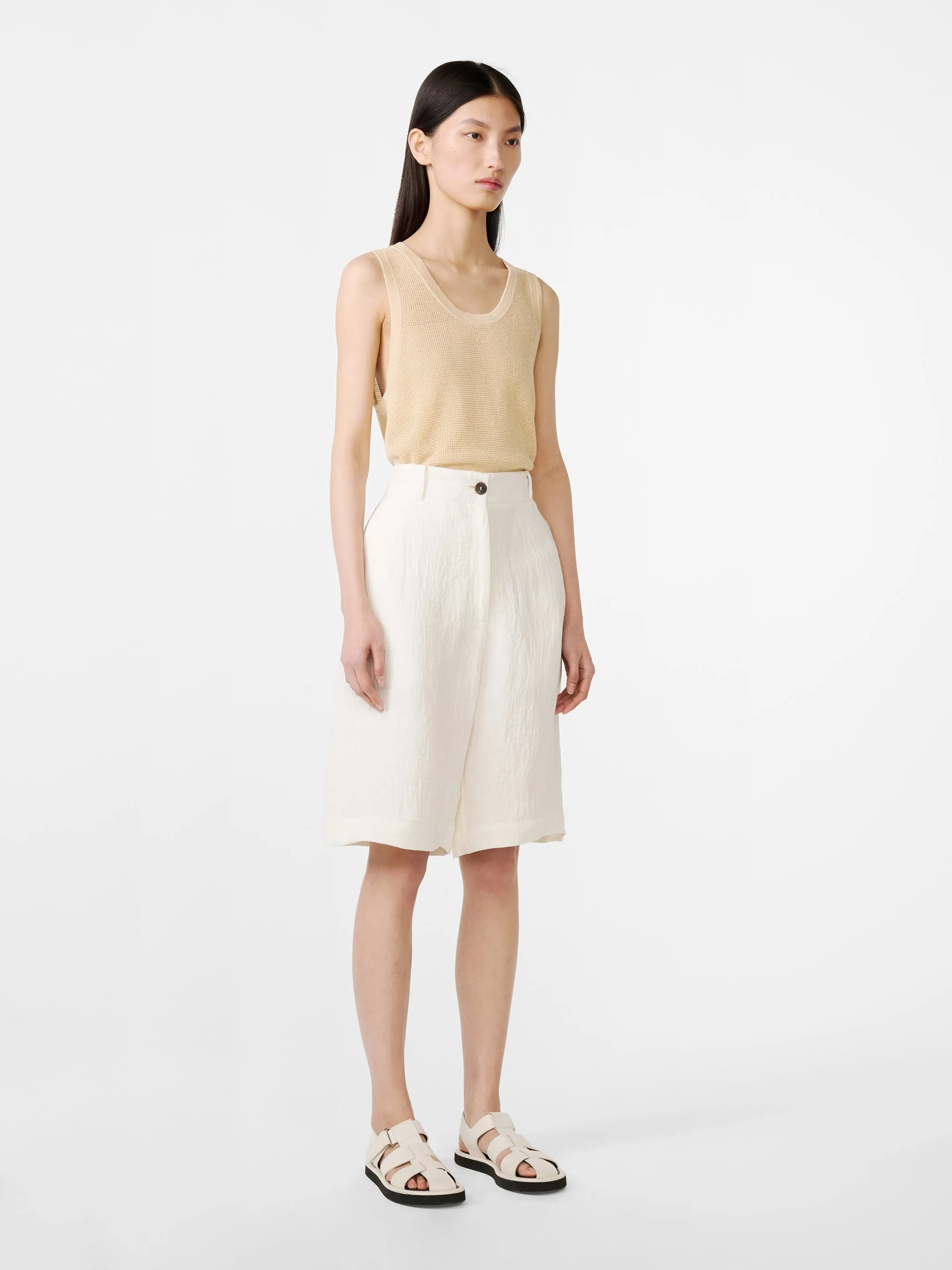 Luna Linen Short in Parchment sold by Studio Nicholson product image thumbnail 2