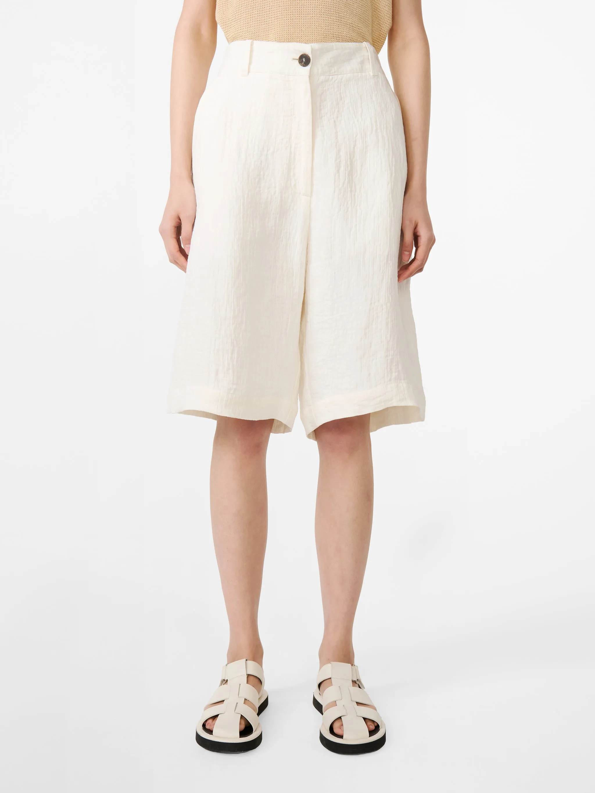 Luna Linen Short in Parchment sold by Studio Nicholson product image thumbnail 4