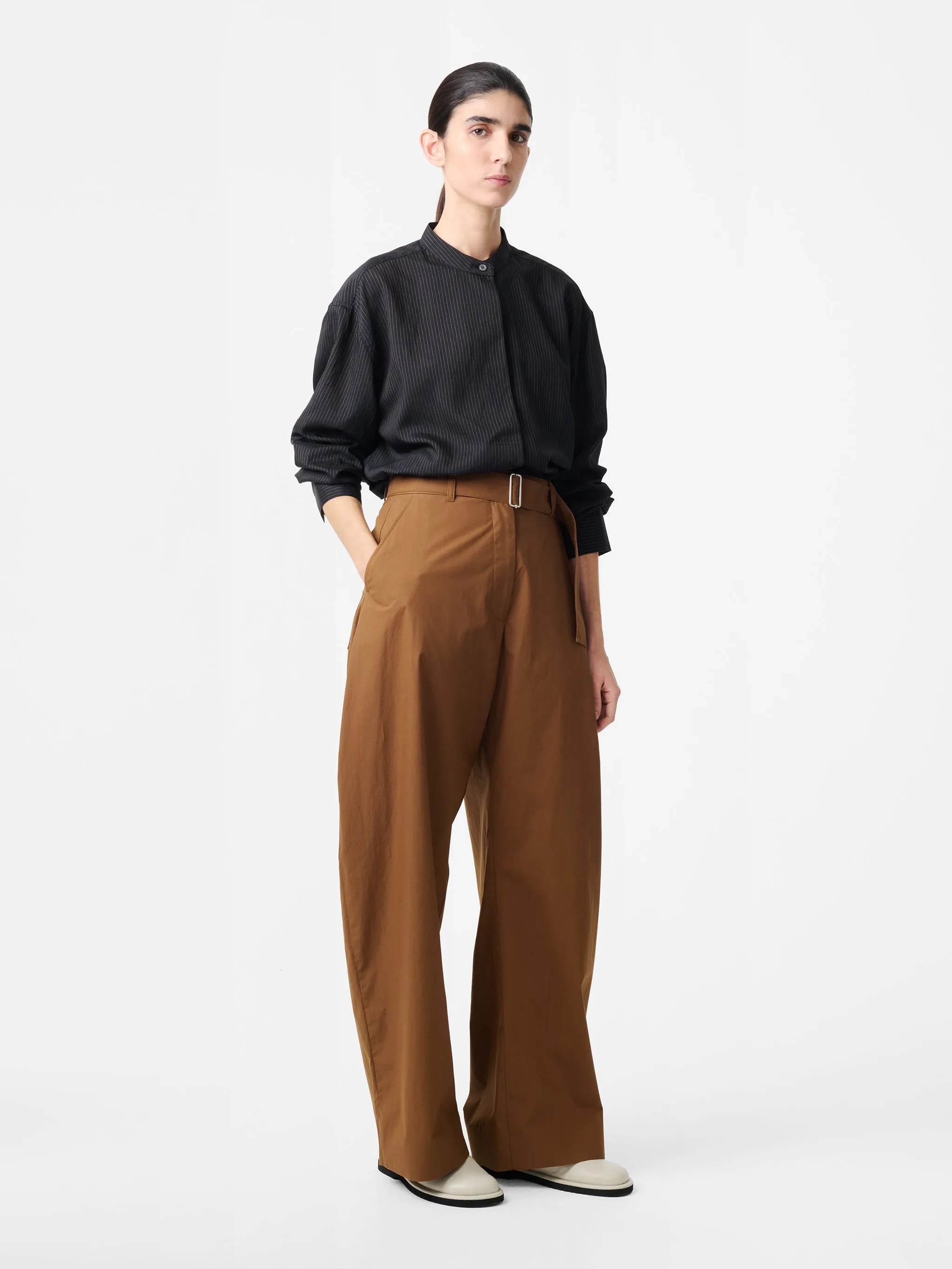 Doring Cotton Pant in Almond sold by Studio Nicholson product image thumbnail 3