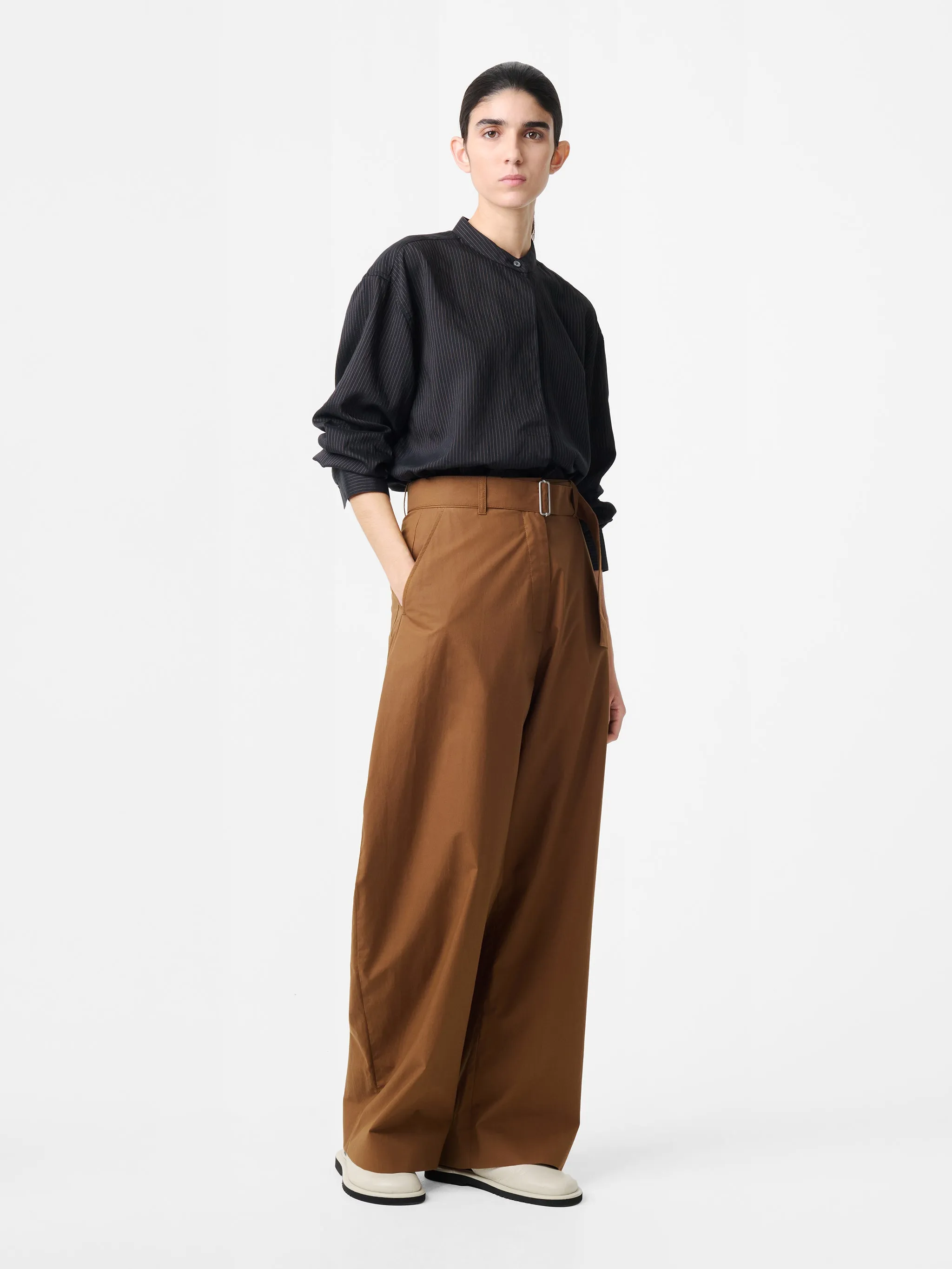 Doring Cotton Pant in Almond sold by Studio Nicholson